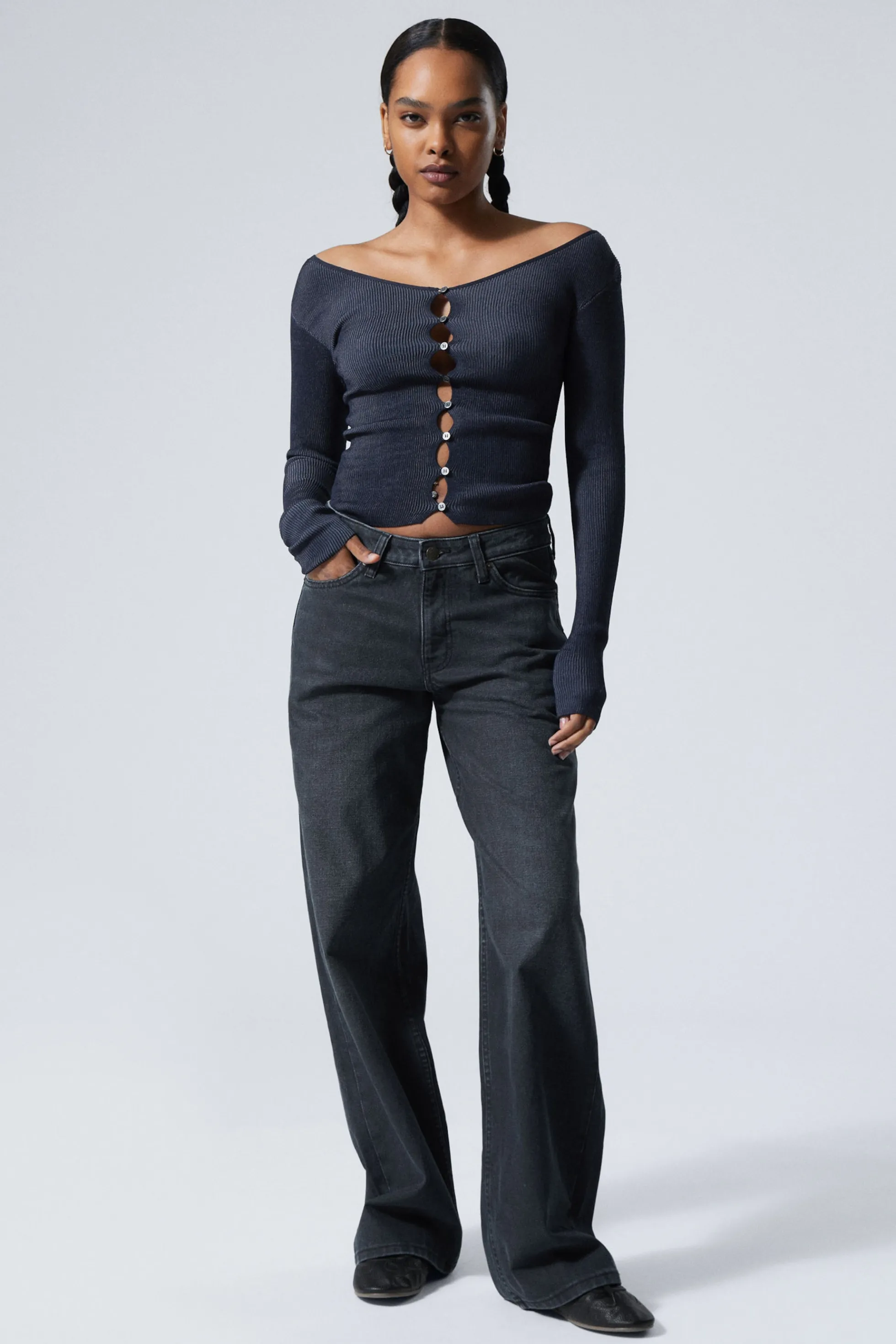 Weekday AMPLE LOW WAIST LOOSE WIDE LEG JEANS>DAMES Jeans