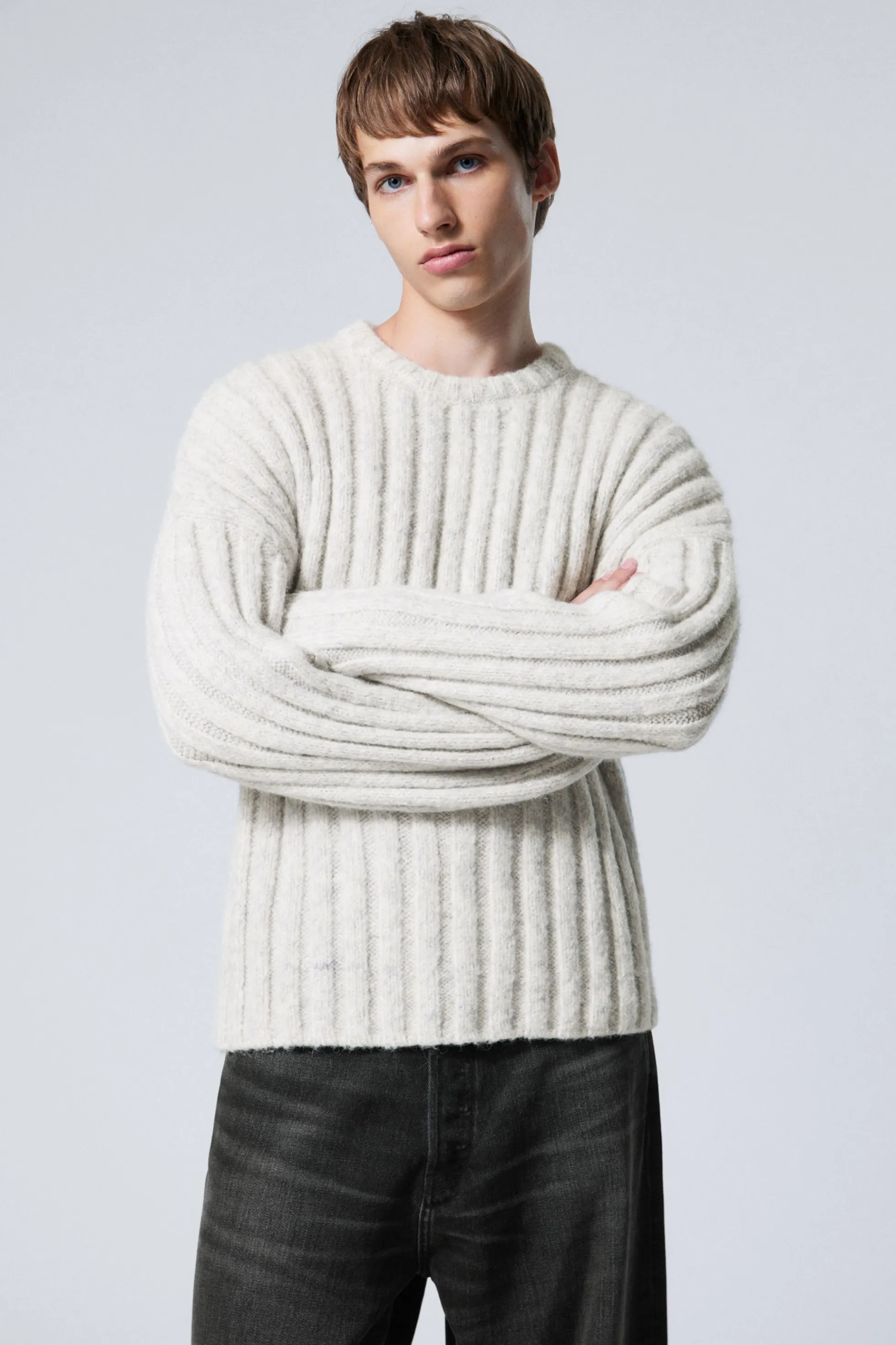 Weekday CROPPED RIBGEBREIDE TRUI>Heren Knitwear