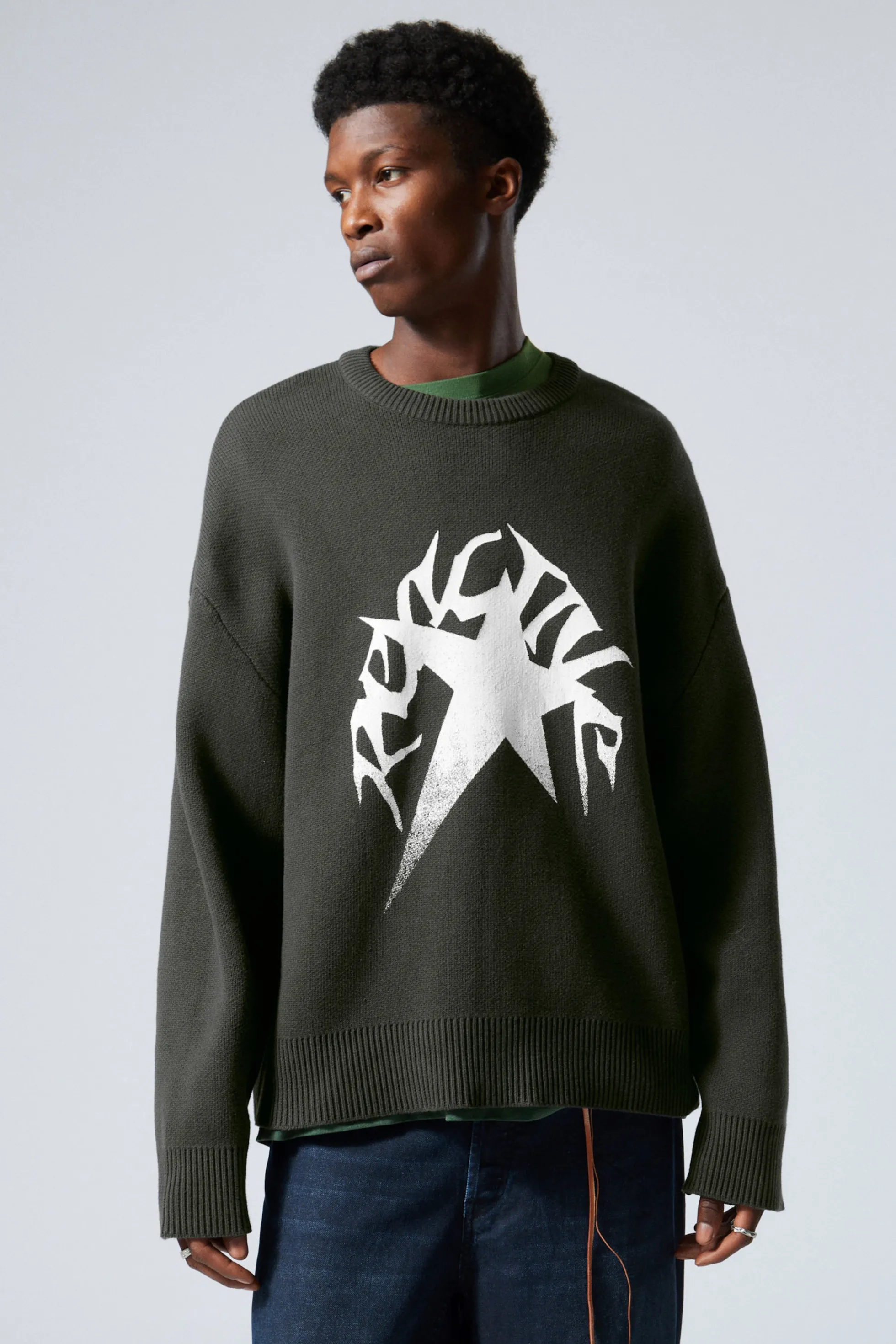 Weekday CYPHER GEBREIDE TRUI MET GRAFISCHE PRINT>Heren Knitwear