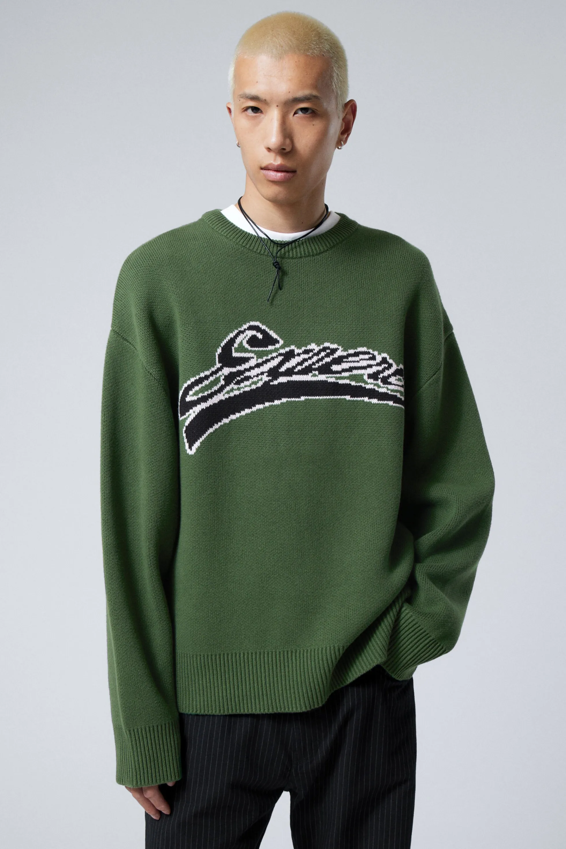 Weekday CYPHER GEBREIDE TRUI MET GRAFISCHE PRINT>Heren Grafische | Knitwear