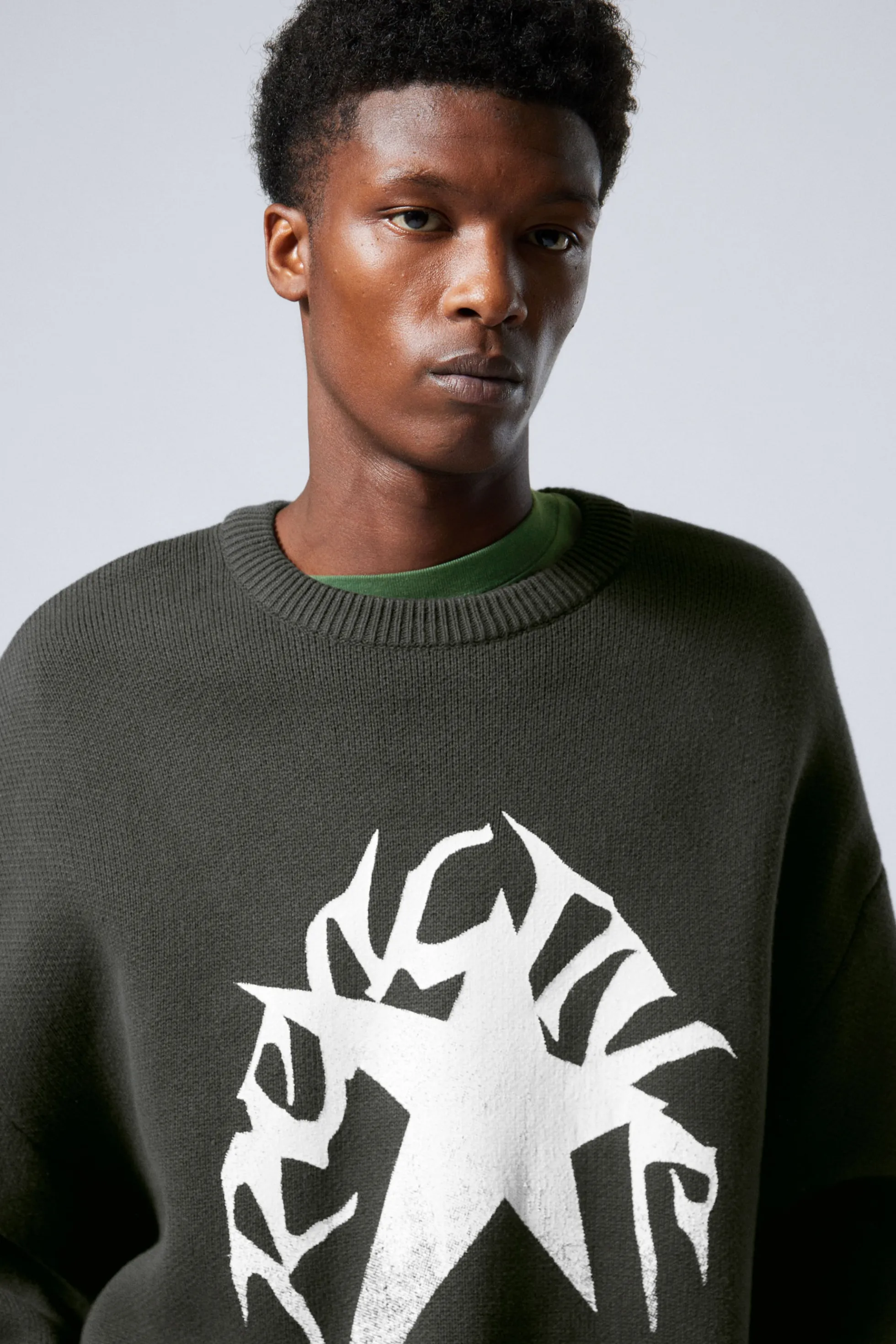 Weekday CYPHER GEBREIDE TRUI MET GRAFISCHE PRINT>Heren Knitwear