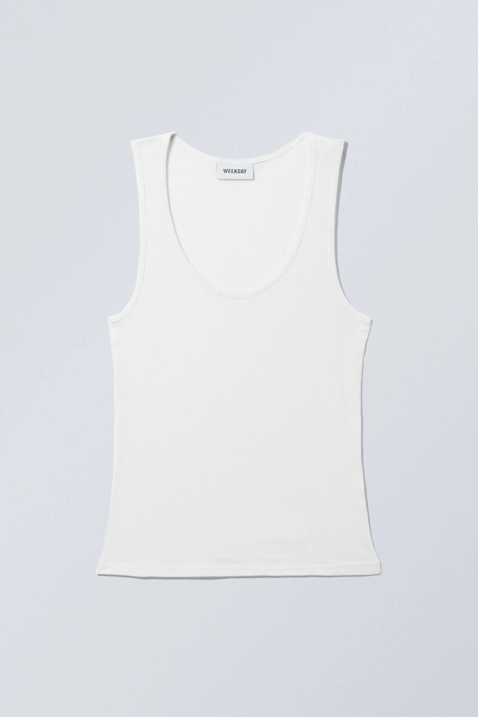 Weekday DOORSCHIJNENDEN GERIBDE TANKTOP>DAMES Basics | Tops