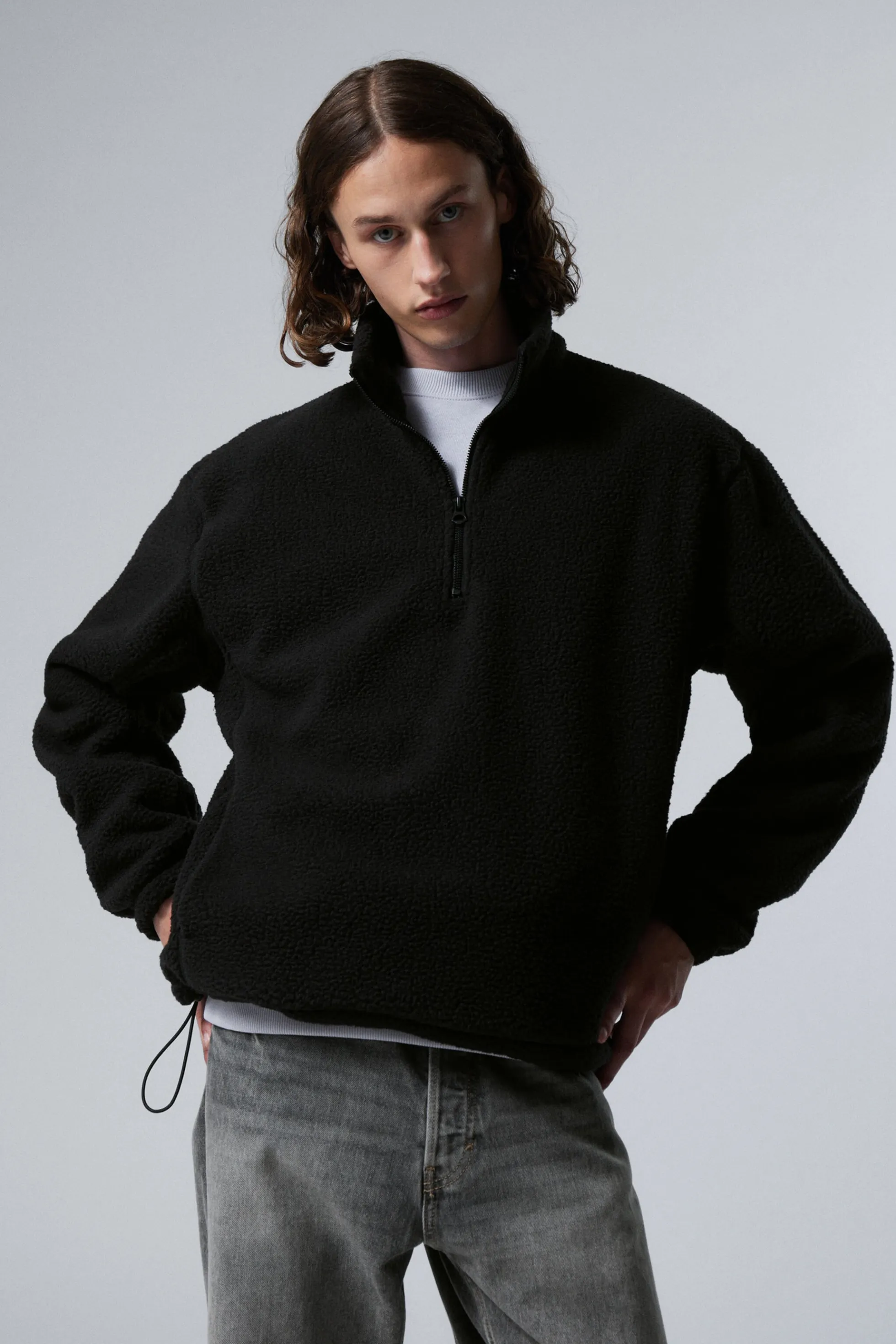 Weekday FLEECE SWEATSHIRT MET HALVE RITS>Heren Sweatshirts