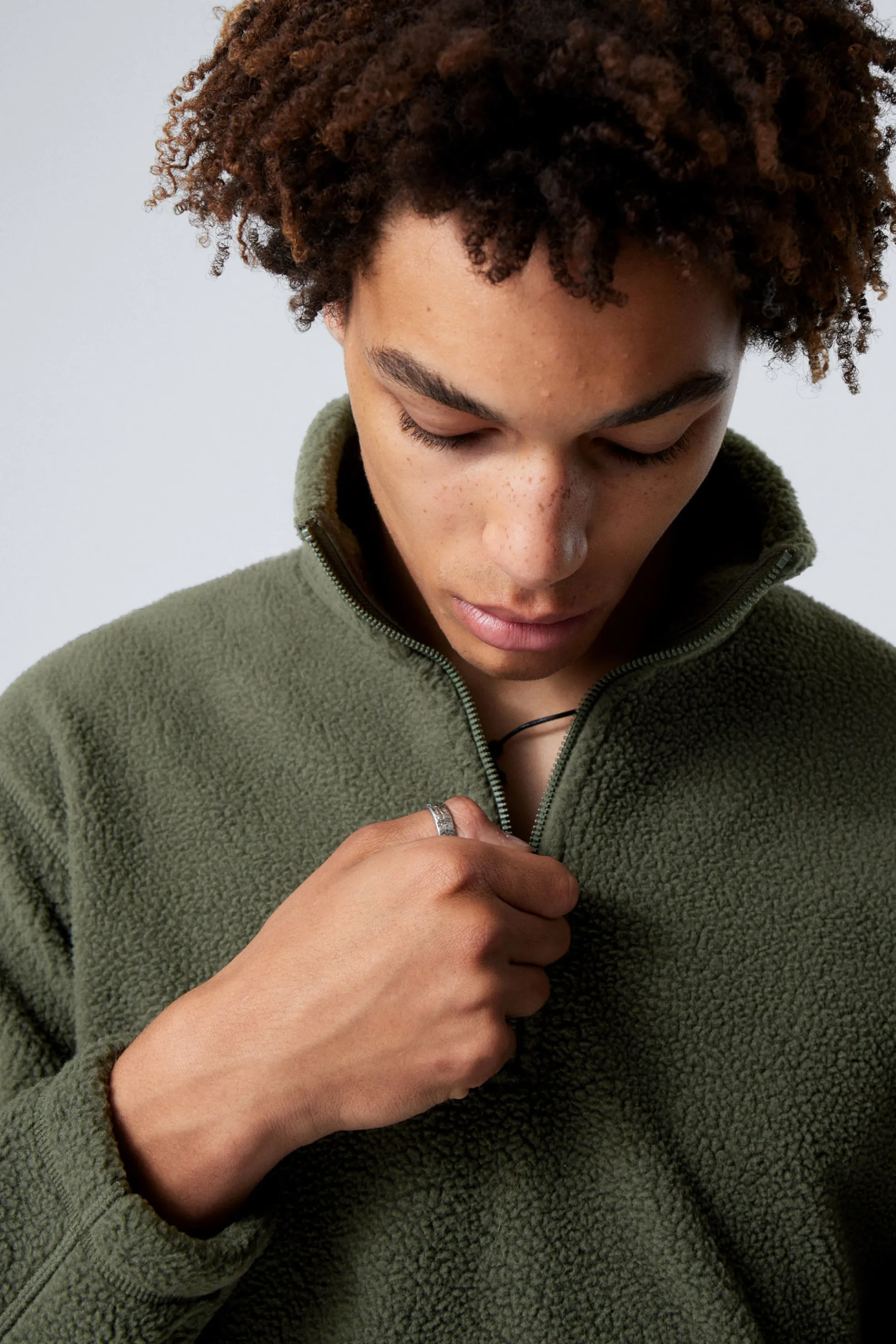 Weekday FLEECE SWEATSHIRT MET HALVE RITS>Heren Sweatshirts