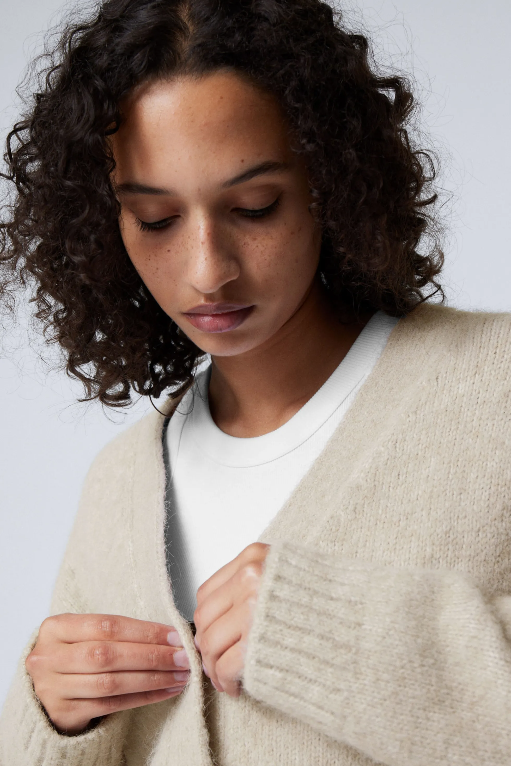 Weekday GEBREID VEST MET ÉÉN RIJ KNOPEN>DAMES Knitwear