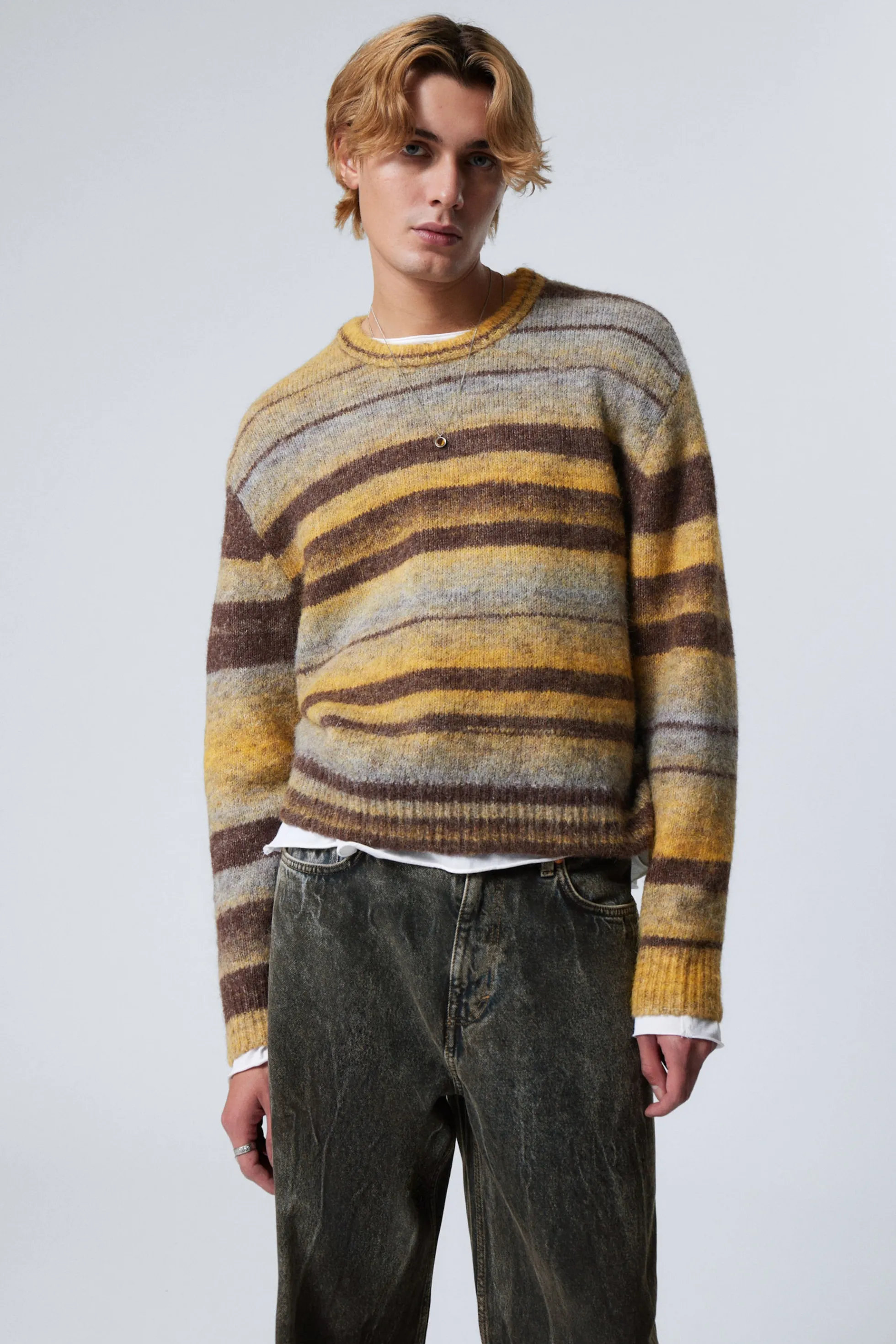 Weekday GESTREEPTE TRUI MET NORMALE PASVORM>Heren Knitwear