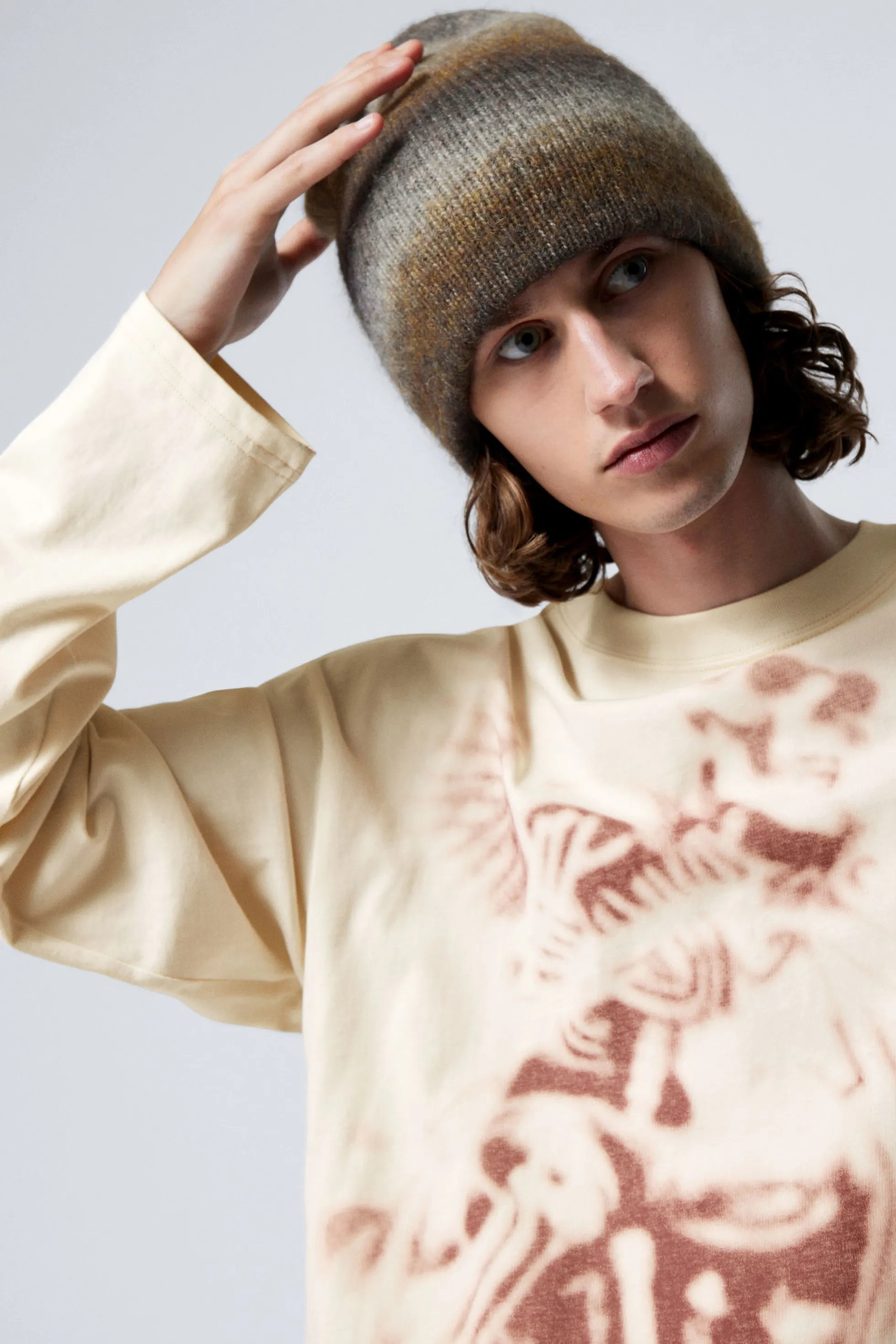 Weekday GEWELDIG BOXY T-SHIRT MET GRAPHIC EN LANGE MOUWEN>Heren Grafische