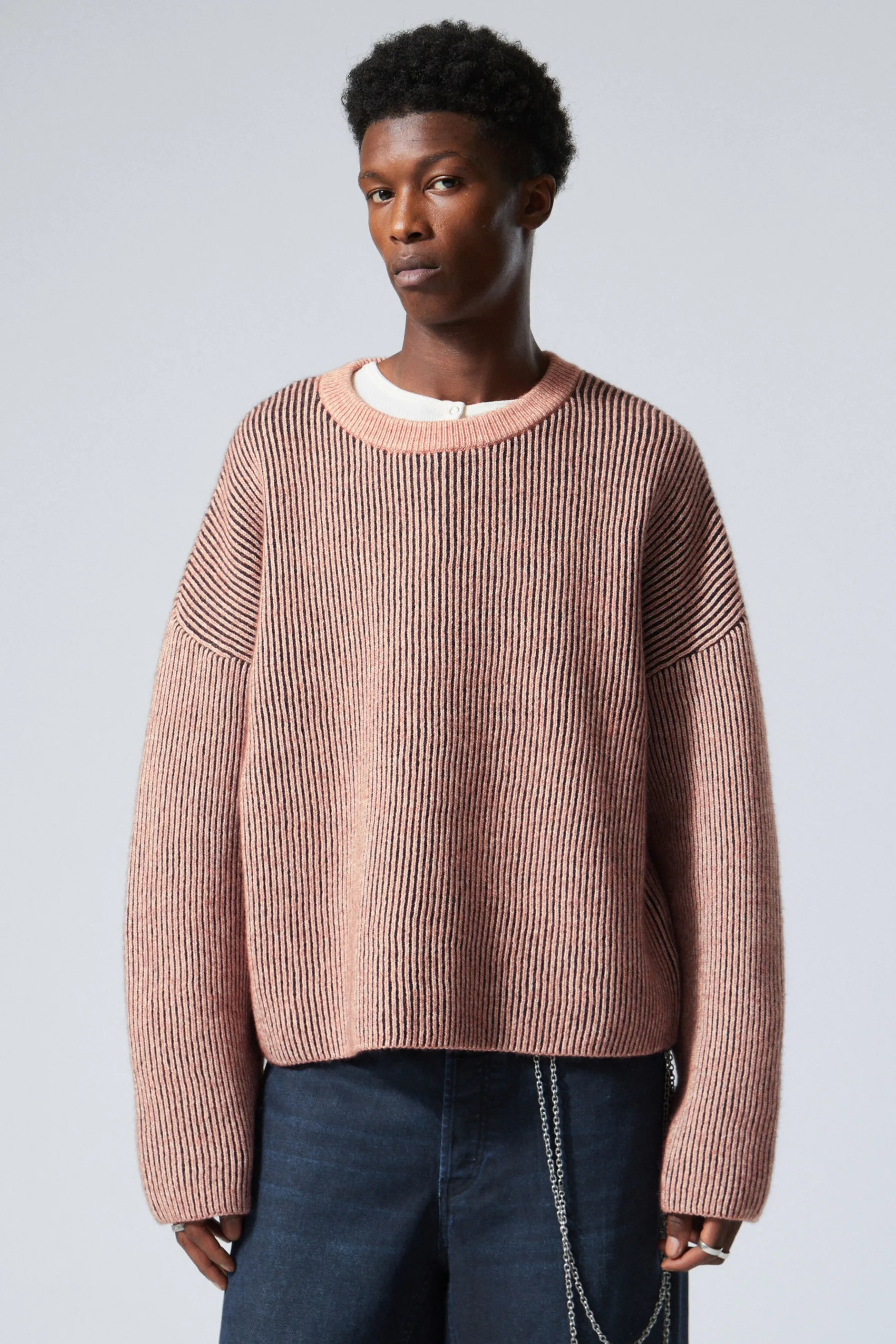 Weekday IN TWEE KLEUREN GEBREIDE TRUI VAN WOLMIX>Heren Knitwear