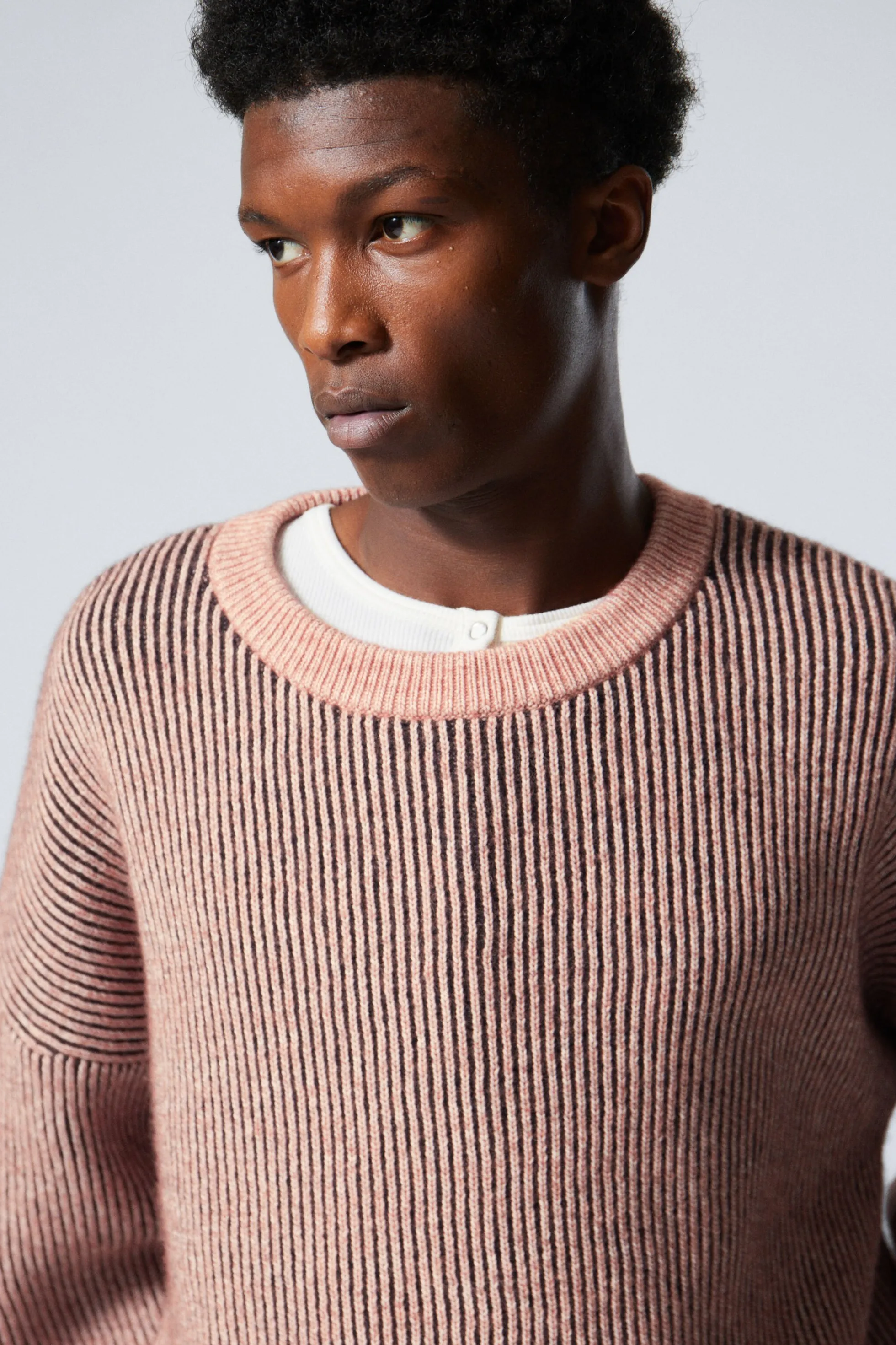 Weekday IN TWEE KLEUREN GEBREIDE TRUI VAN WOLMIX>Heren Knitwear