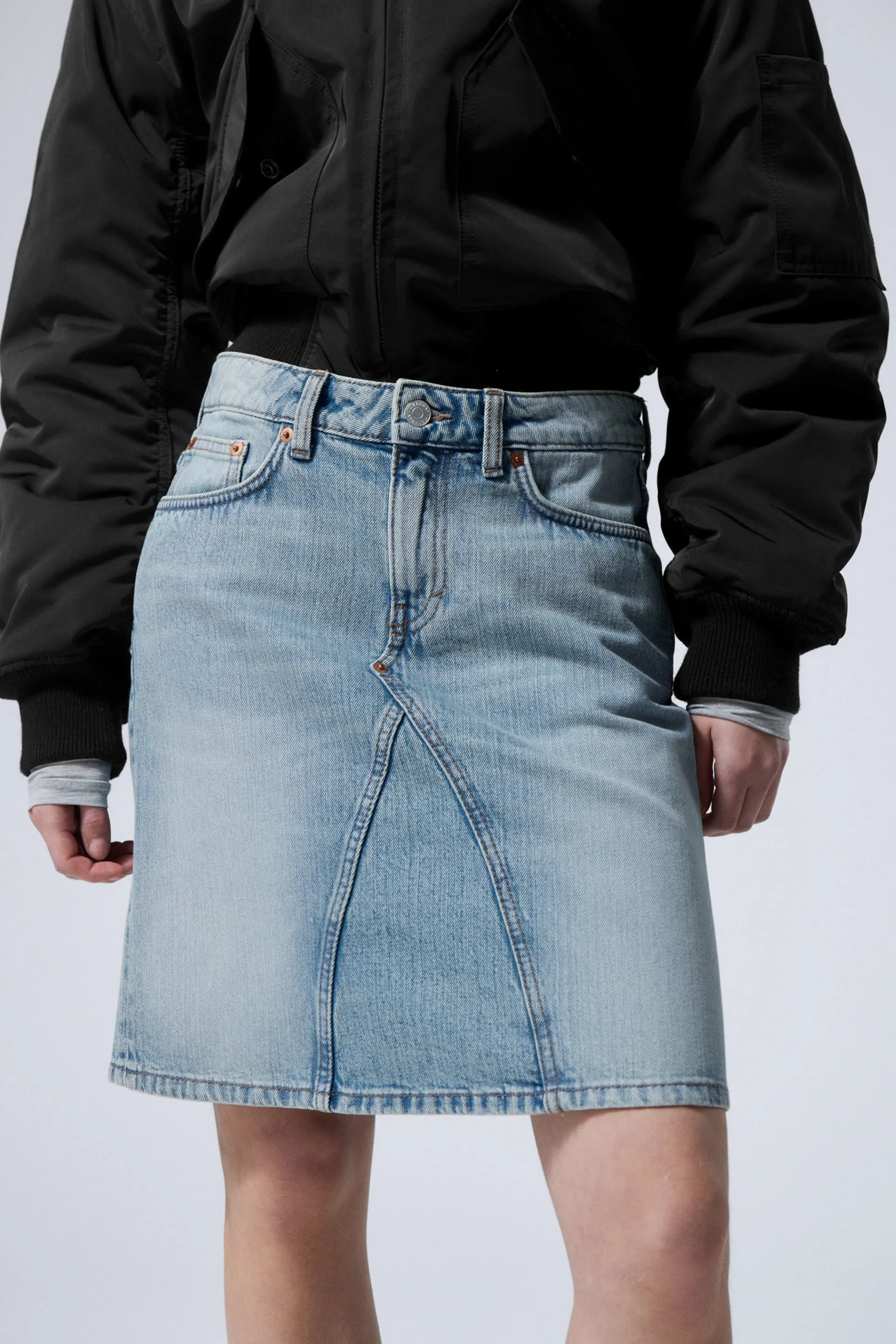 Weekday KNIELANGE DENIM ROK>DAMES Rokken