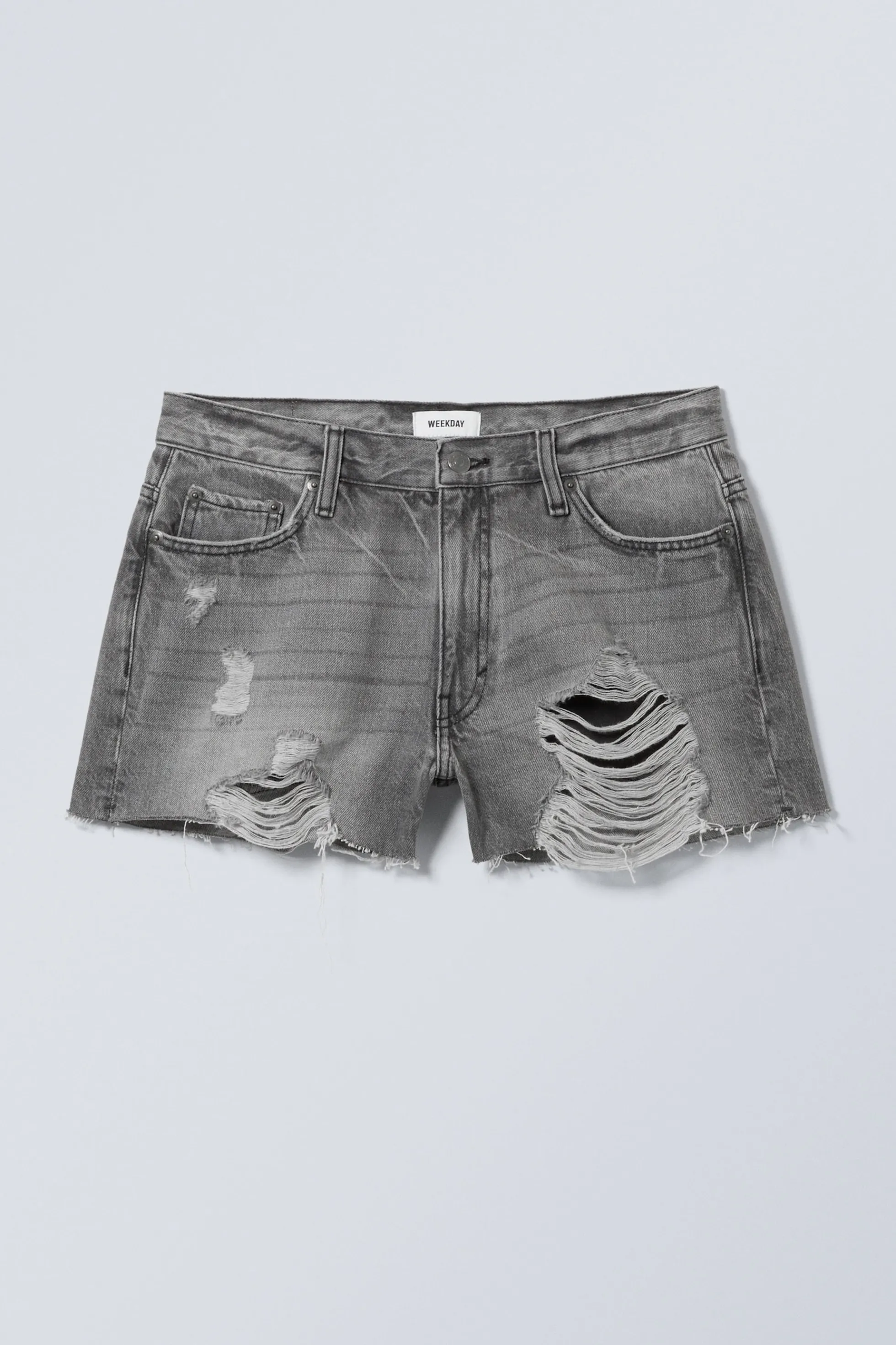 Weekday KORTE VERSLETEN DENIM SHORT>DAMES Shorts