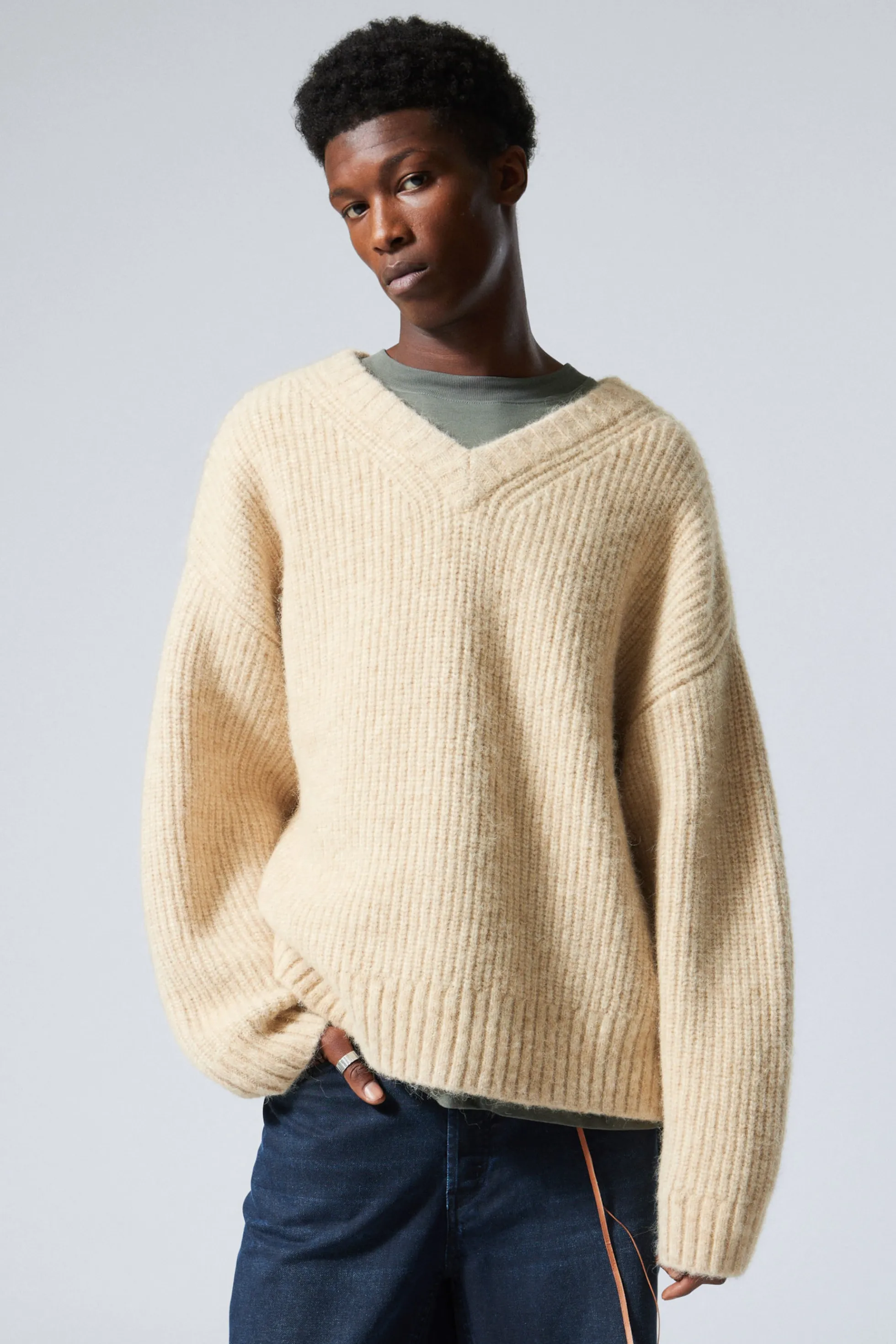 Weekday OVERSIZED GEBREIDE TRUI VAN WOLMIX>Heren Knitwear