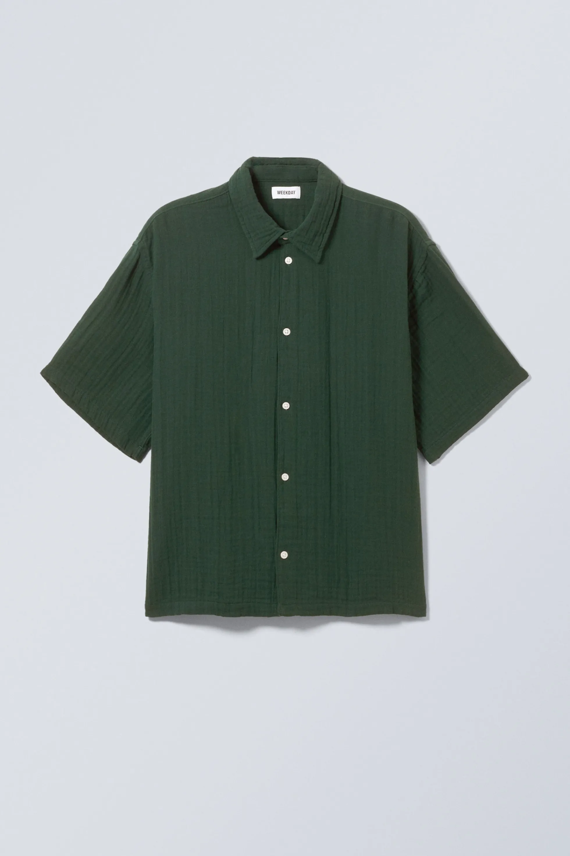 Weekday OVERSIZED OVERHEMD MET STRUCTUUR EN KORTE MOUW>Heren Overhemden