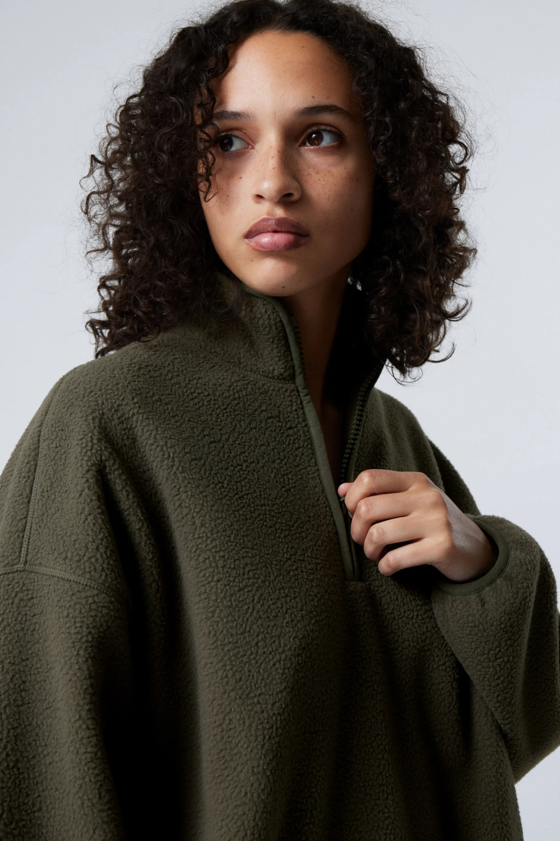 Weekday OVERSIZED SWEATSHIRT MET HALVE RITS>DAMES Sweatshirts