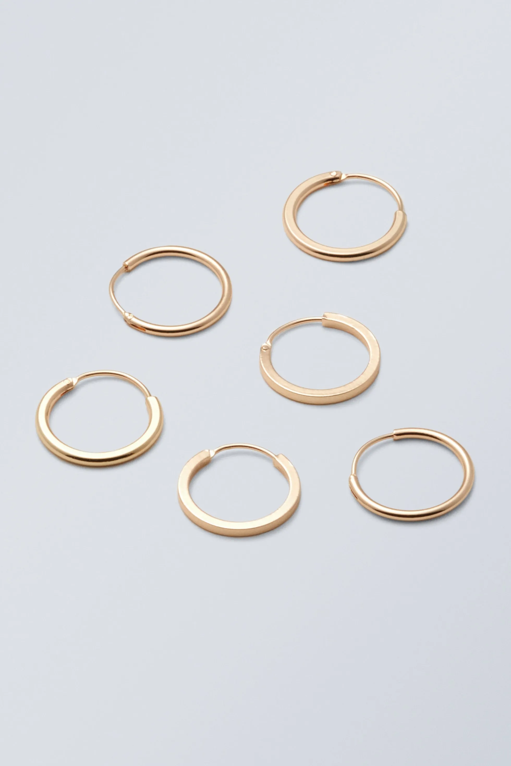 Weekday 3PACK MINIMAL HOOP EARRINGS>DAMES Sieraden