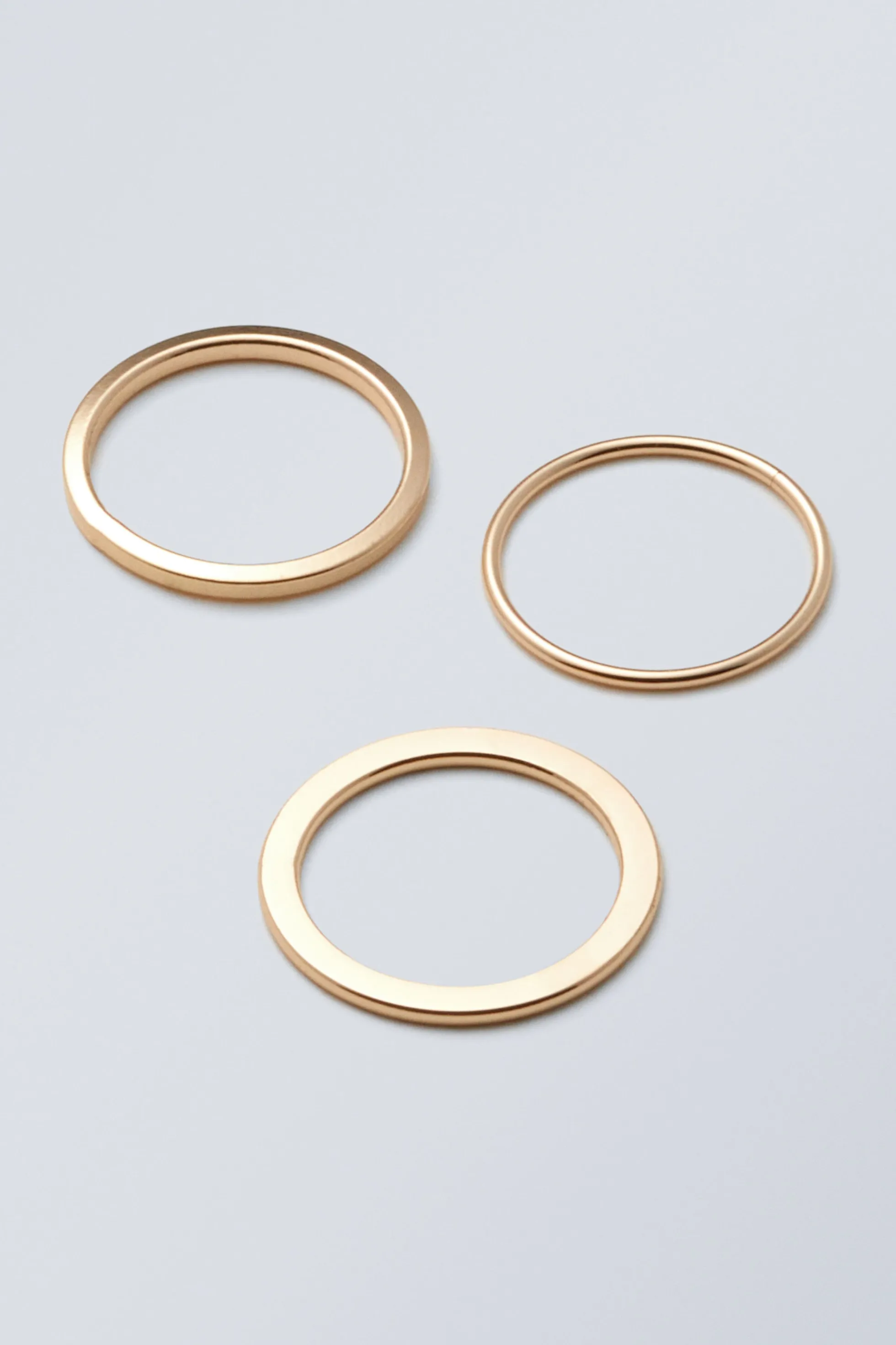 Weekday 3PACK MINIMAL STEEL RINGS>DAMES Sieraden