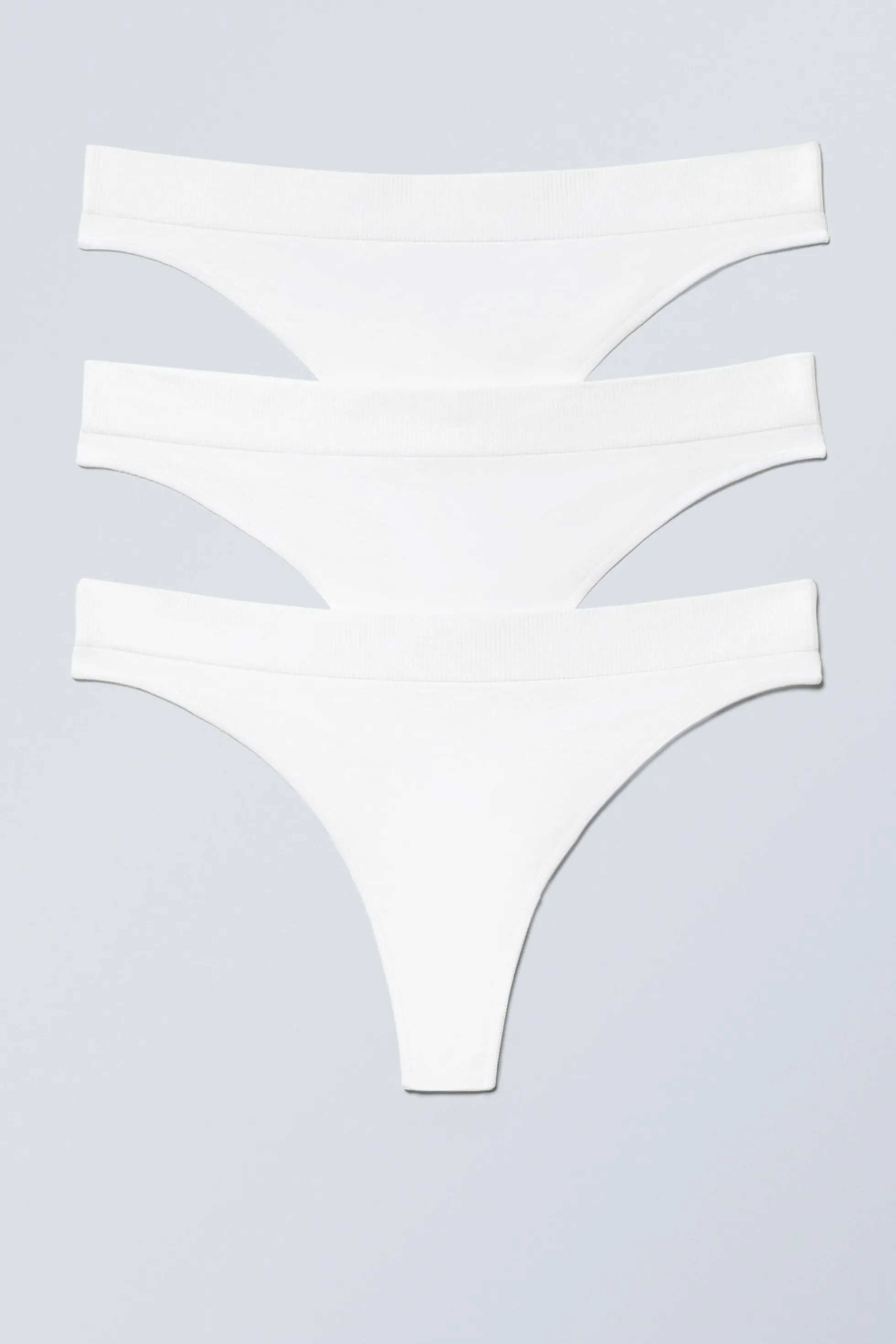 Weekday 3-PACK ZACHTE NAADLOZE CAT STRINGS MET HOGE TAILLE>DAMES Ondergoed
