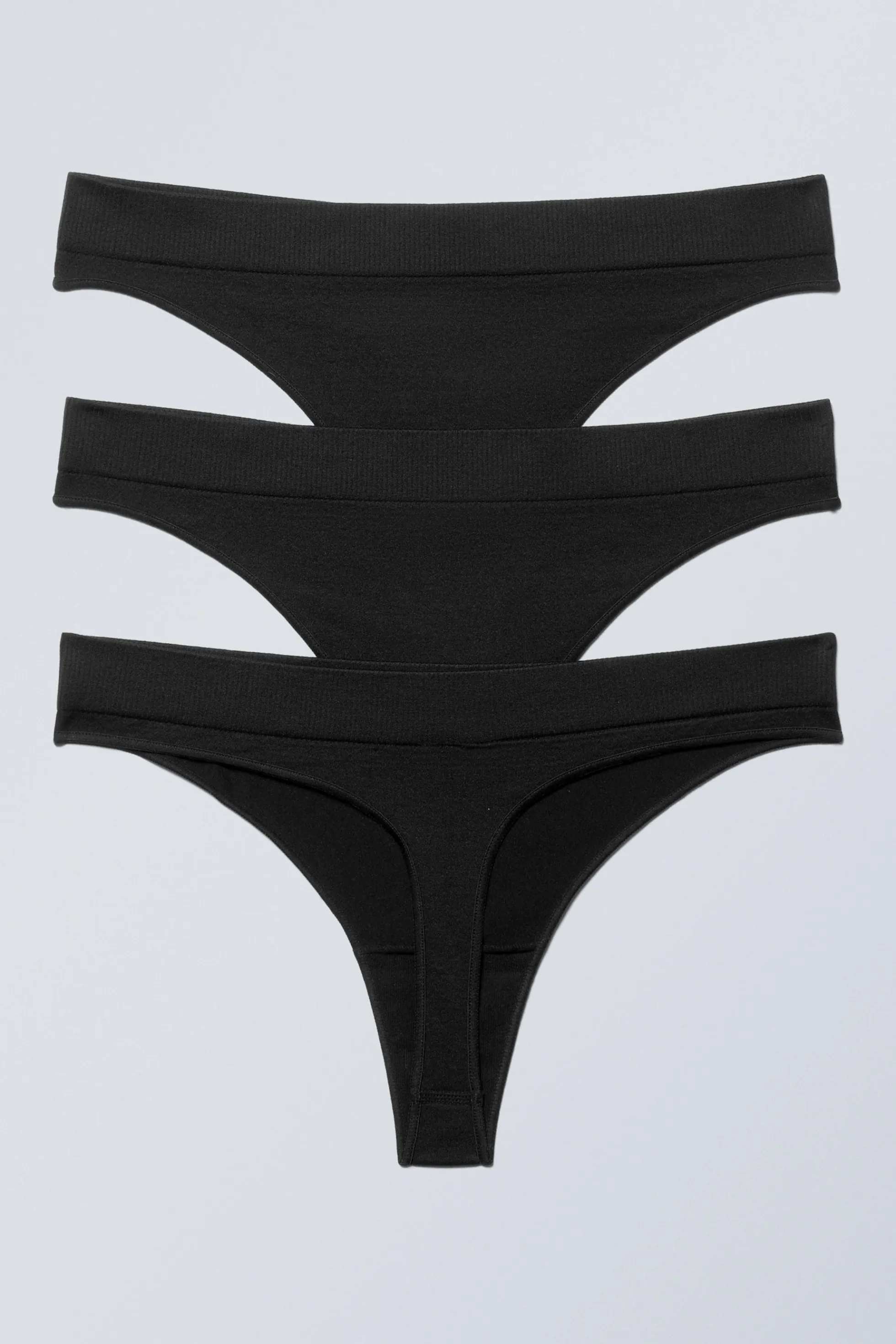 Weekday 3-PACK ZACHTE NAADLOZE CAT STRINGS MET HOGE TAILLE>DAMES Ondergoed