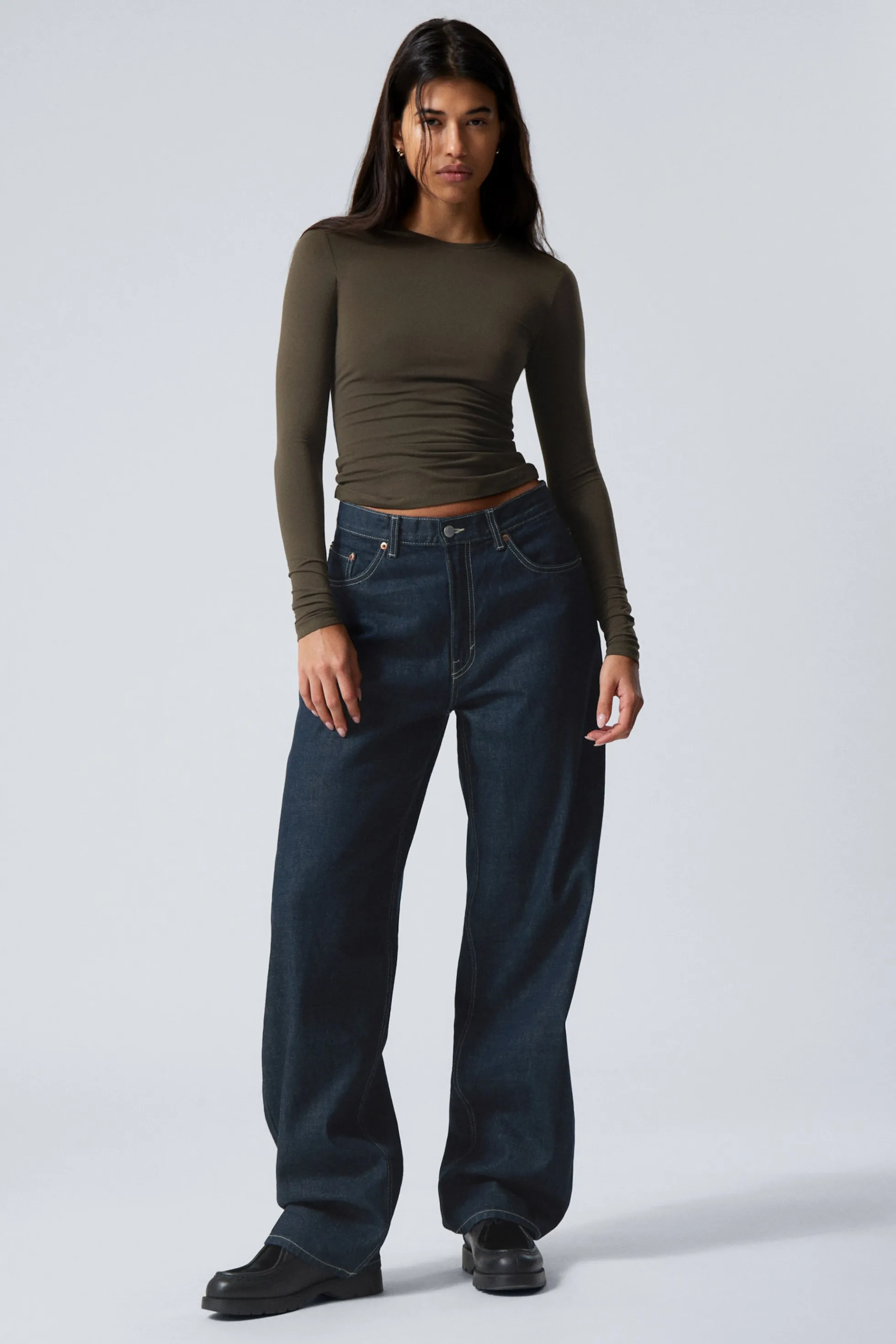 Weekday RAIL MID WAIST LOOSE WIDE LEG JEANS>DAMES Jeans