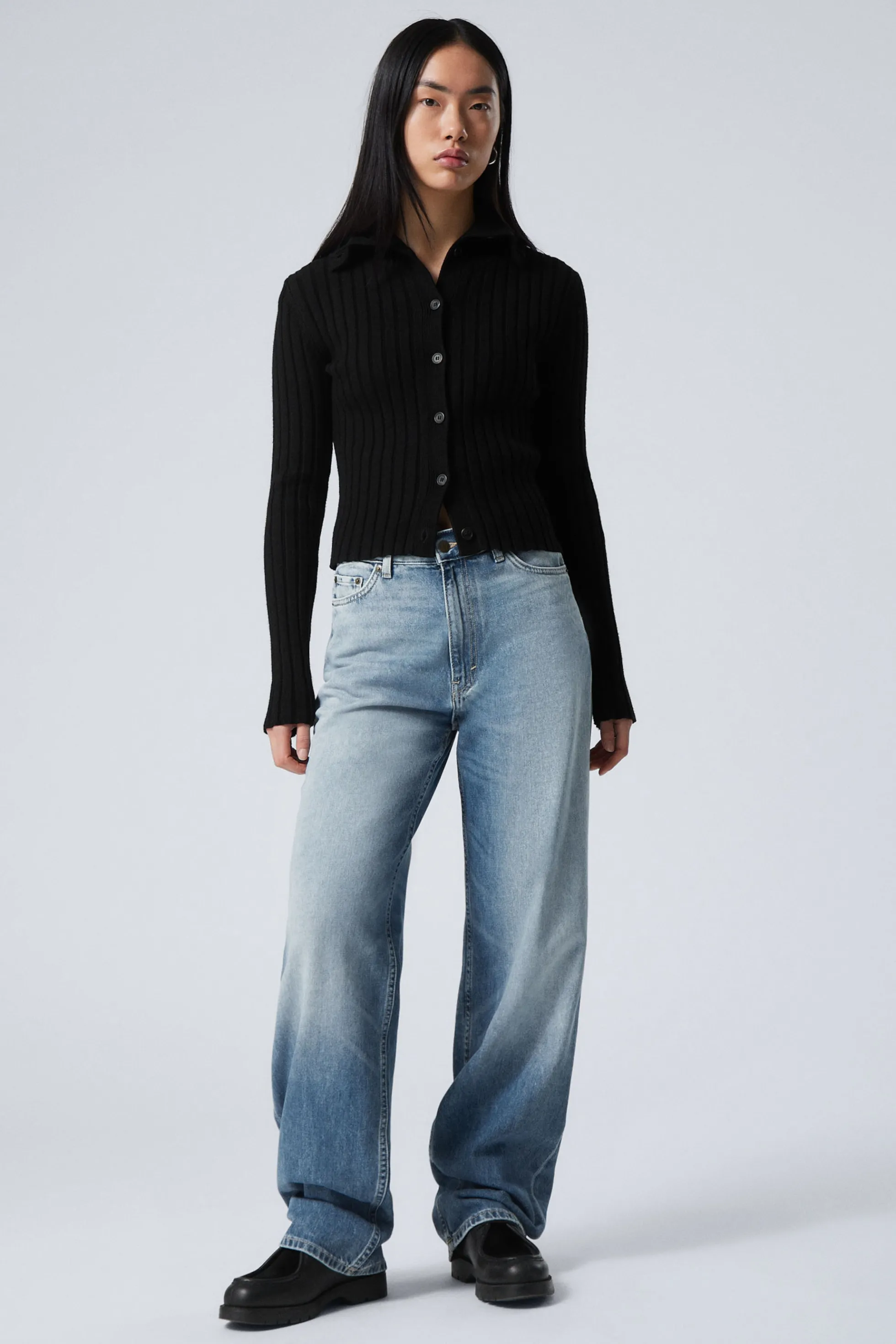 Weekday RAIL MID WAIST LOOSE WIDE LEG JEANS>DAMES Jeans