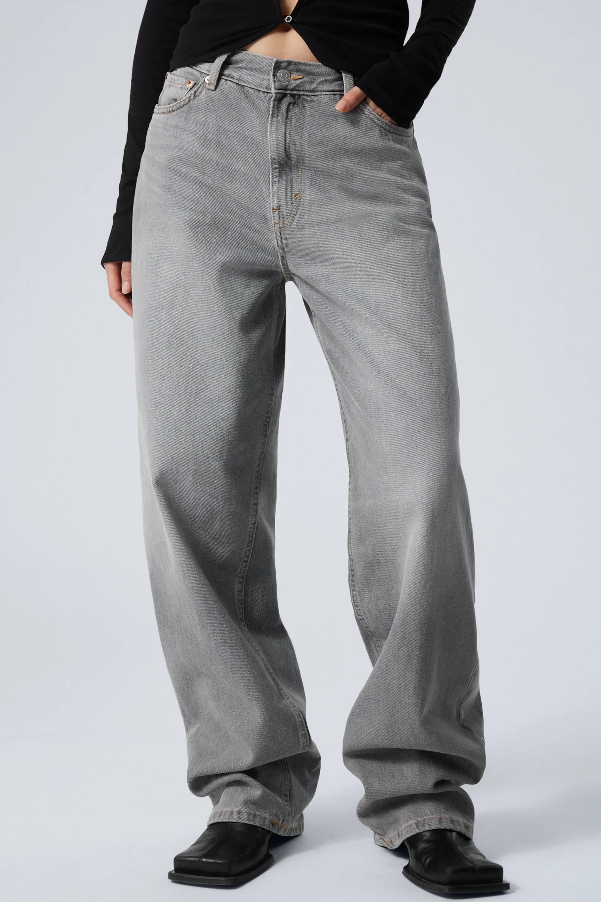 Weekday RAIL MID WAIST LOOSE WIDE LEG JEANS>DAMES Jeans