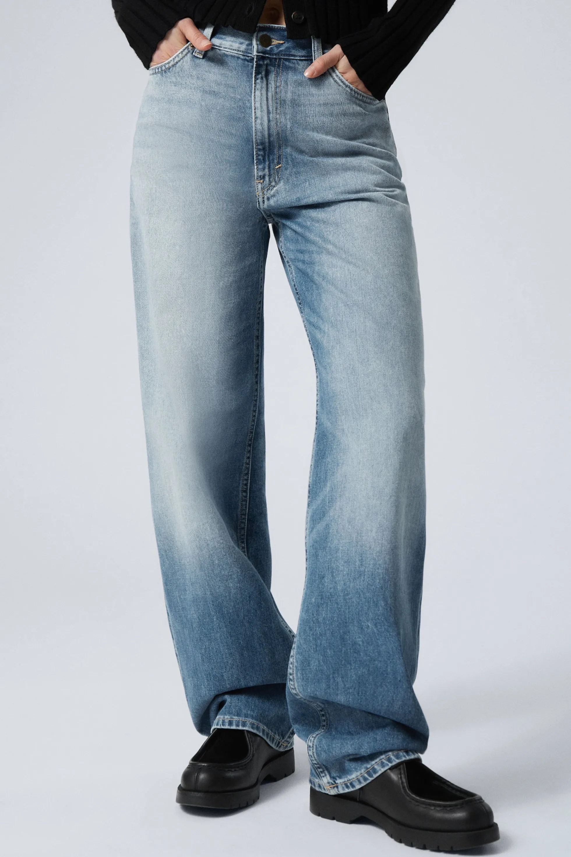 Weekday RAIL MID WAIST LOOSE WIDE LEG JEANS>DAMES Jeans