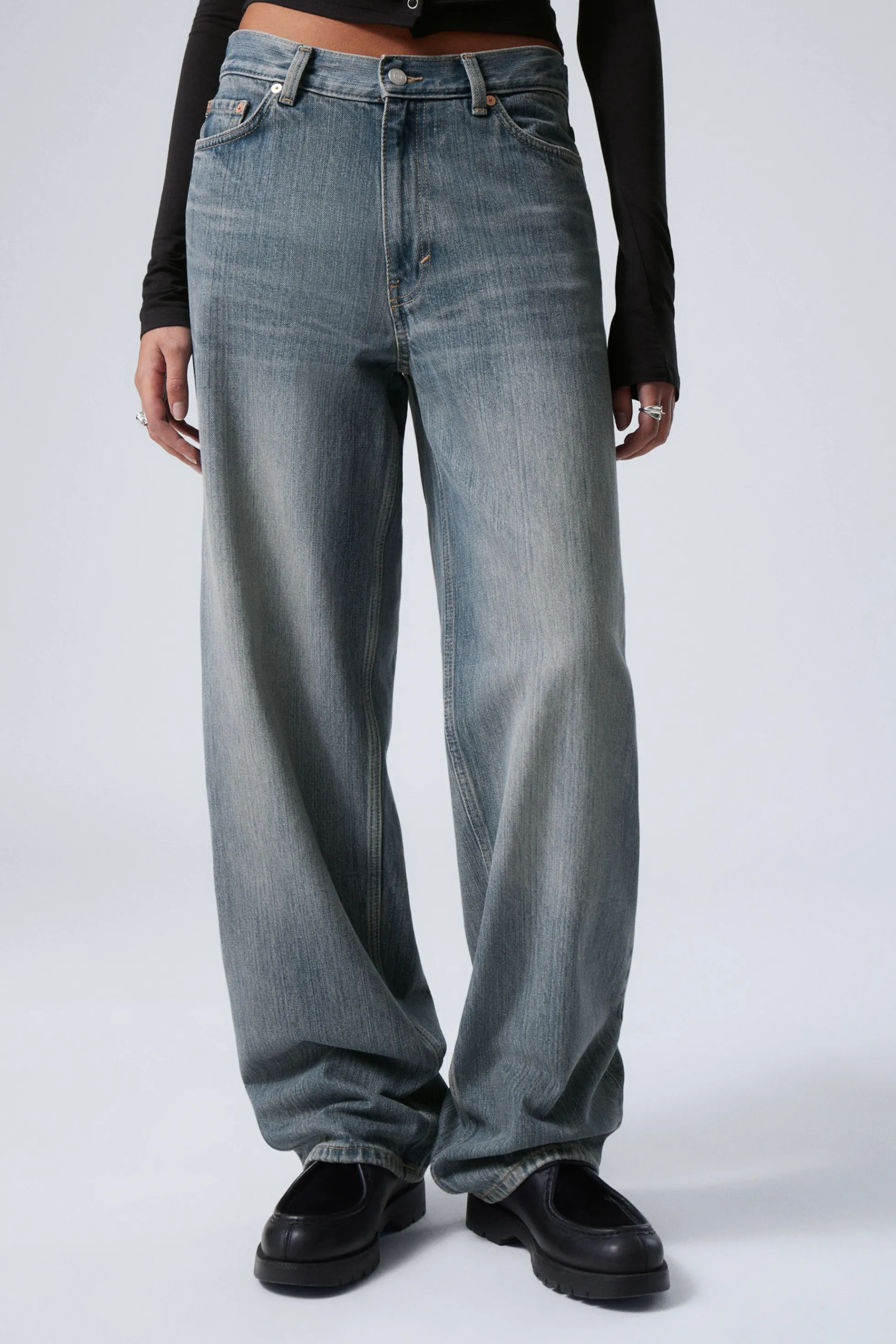 Weekday RAIL MID WAIST LOOSE WIDE LEG JEANS>DAMES Jeans