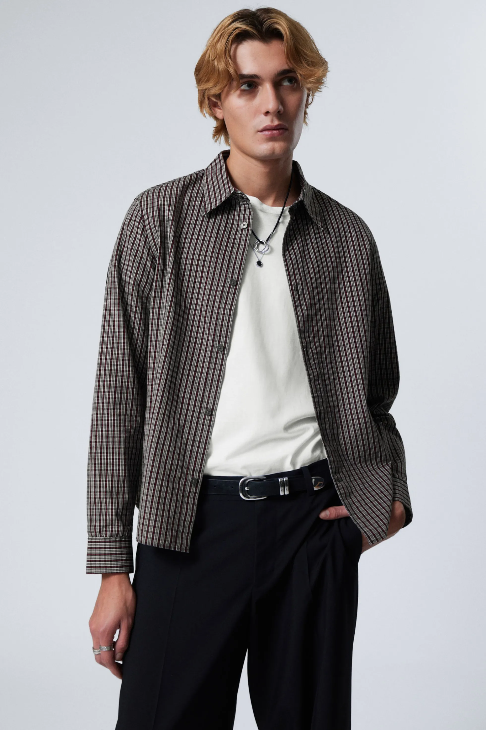 Weekday REGULAR FIT CHECKED COTTON SHIRT>Heren Overhemden