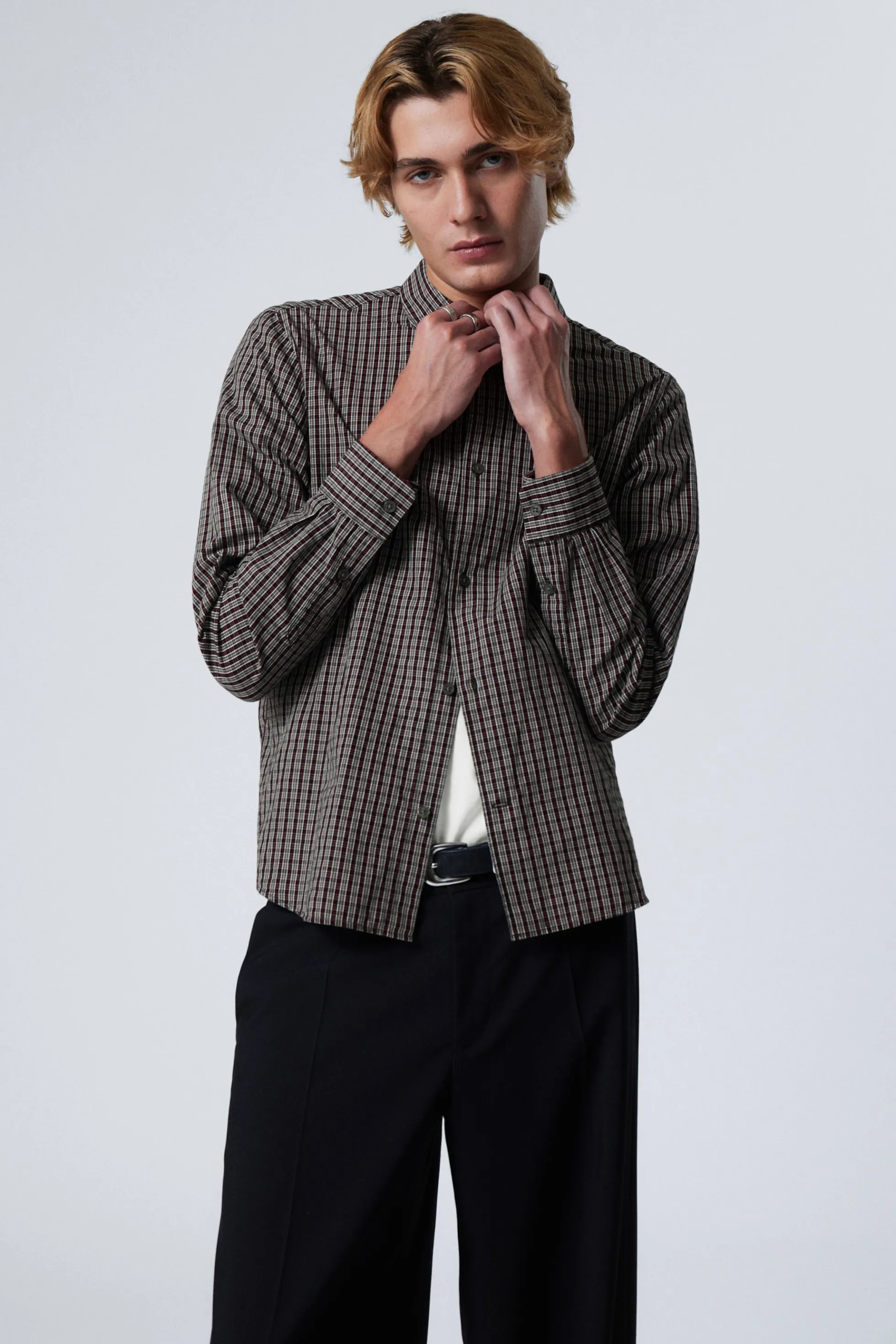 Weekday REGULAR FIT CHECKED COTTON SHIRT>Heren Overhemden