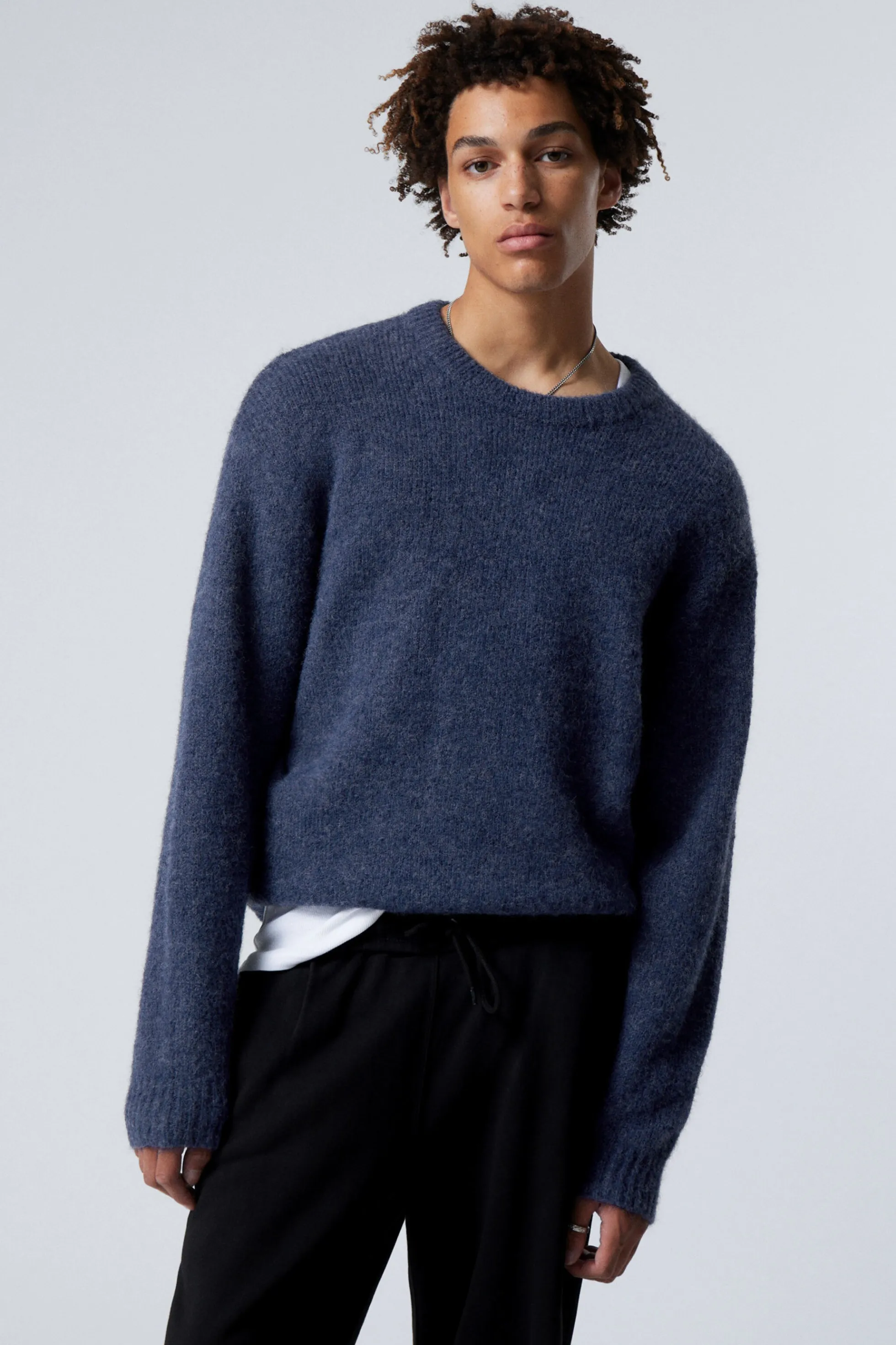 Weekday REGULAR FIT GEBREIDE TRUI VAN WOLMIX>Heren Knitwear