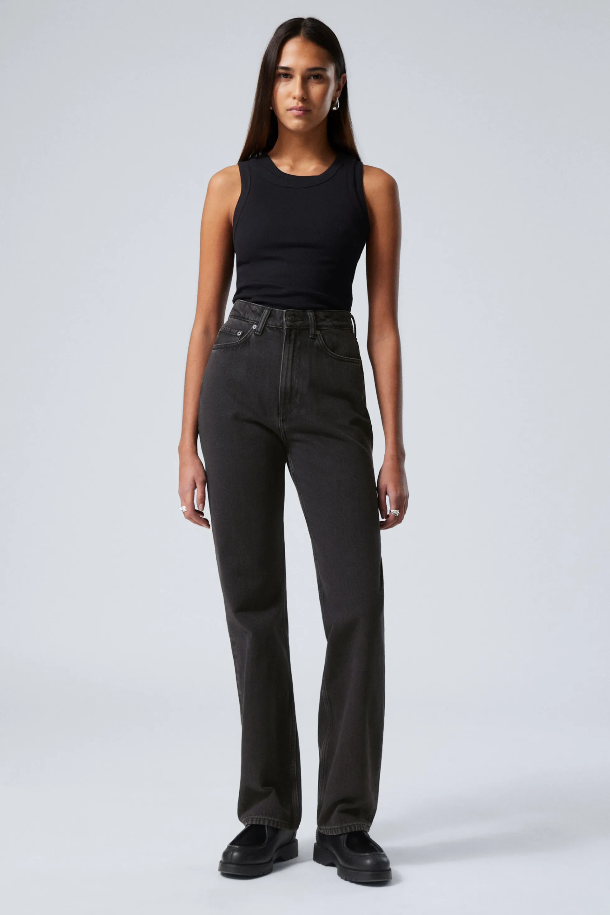 Weekday ROWE SUPER HIGH WAISTED REGULAR STRAIGHT LEG JEANS>DAMES Jeans