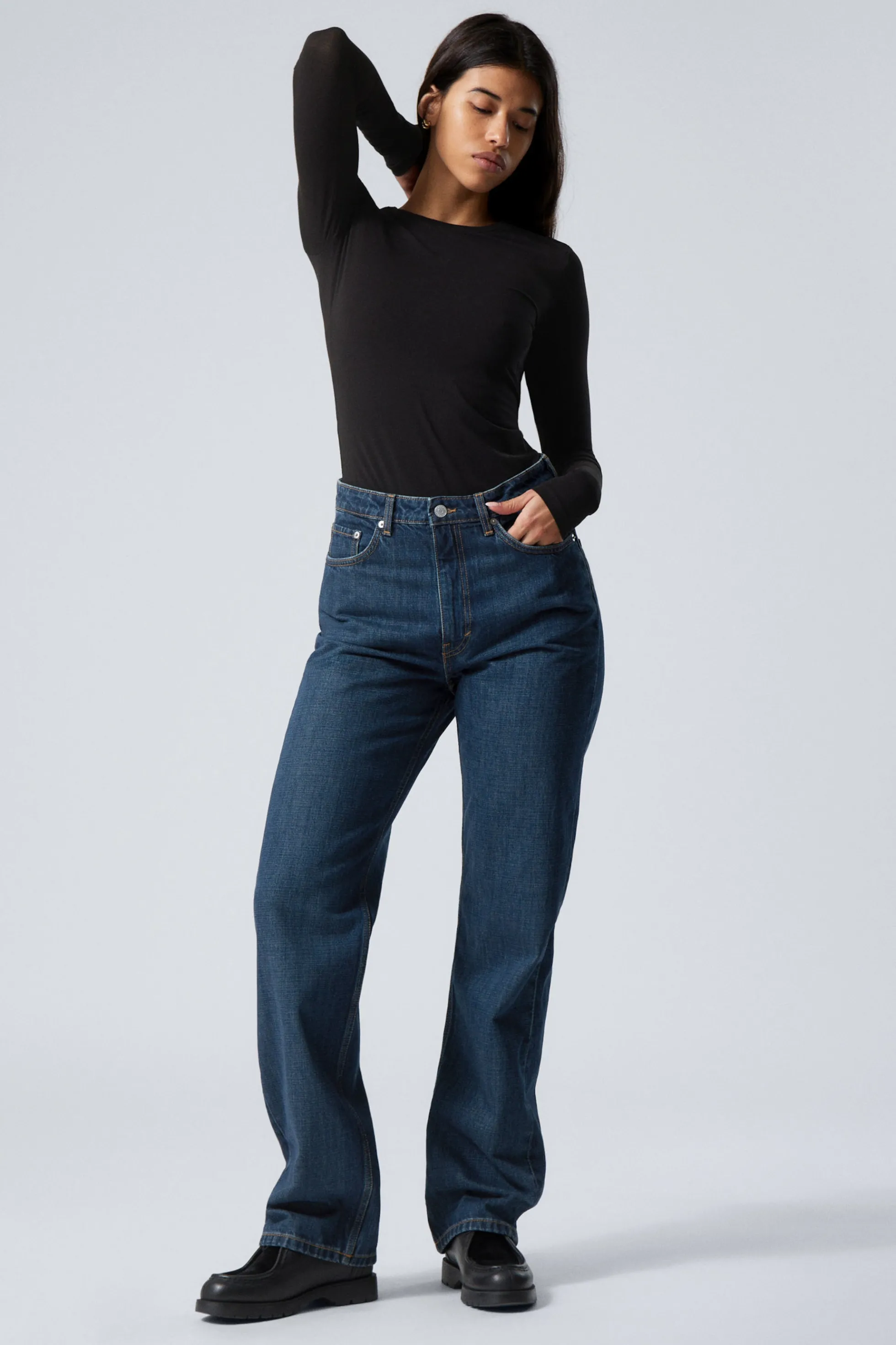 Weekday ROWE SUPER HIGH WAISTED REGULAR STRAIGHT LEG JEANS>DAMES Jeans