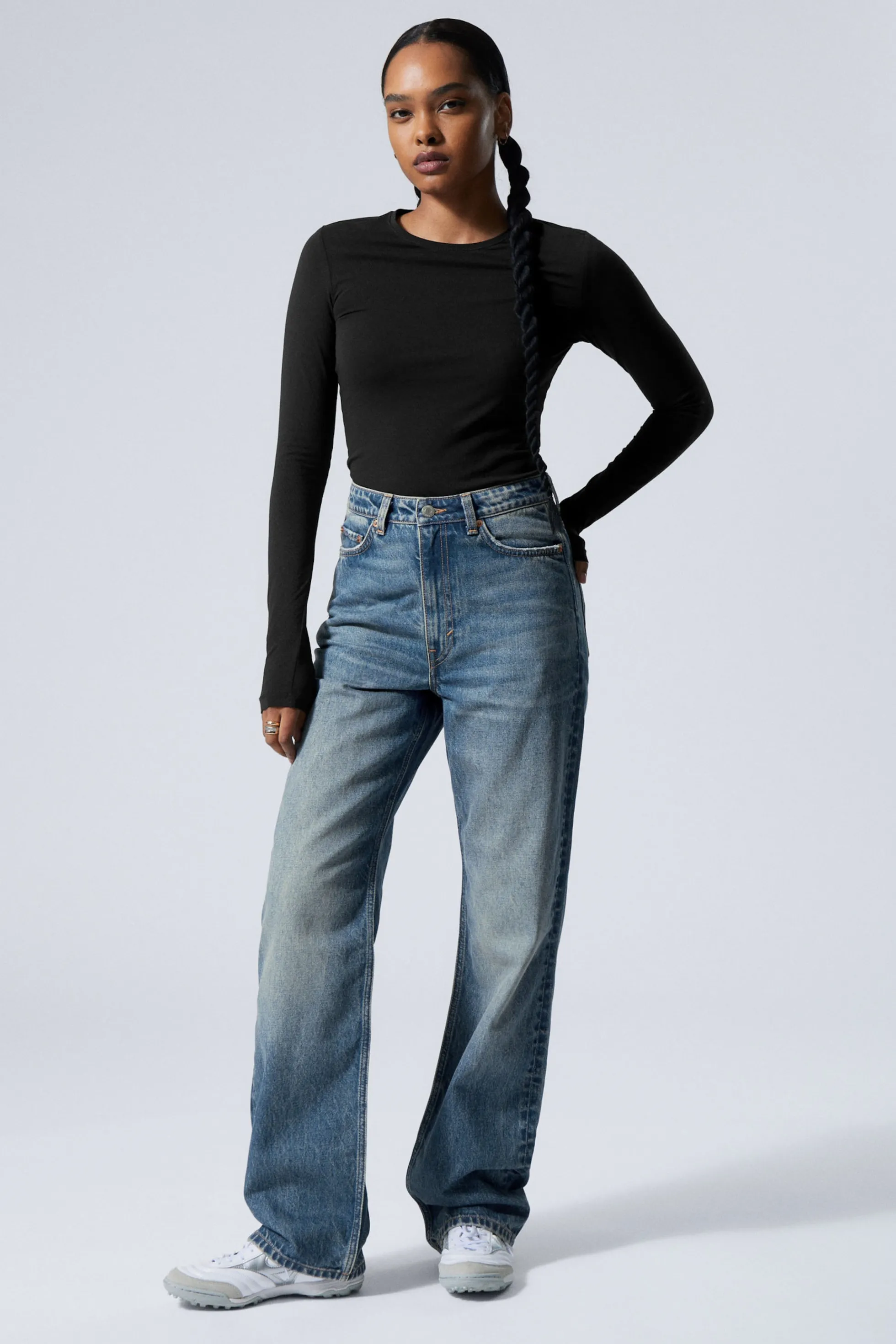 Weekday ROWE SUPER HIGH WAISTED REGULAR STRAIGHT LEG JEANS>DAMES Jeans