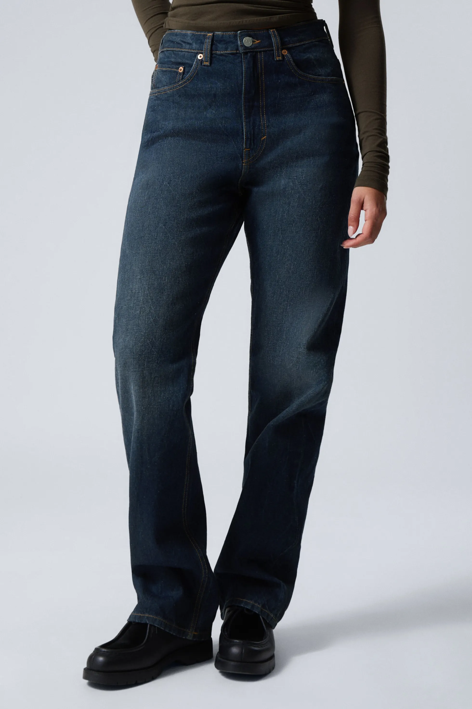 Weekday ROWE SUPER HIGH WAISTED REGULAR STRAIGHT LEG JEANS>DAMES Jeans