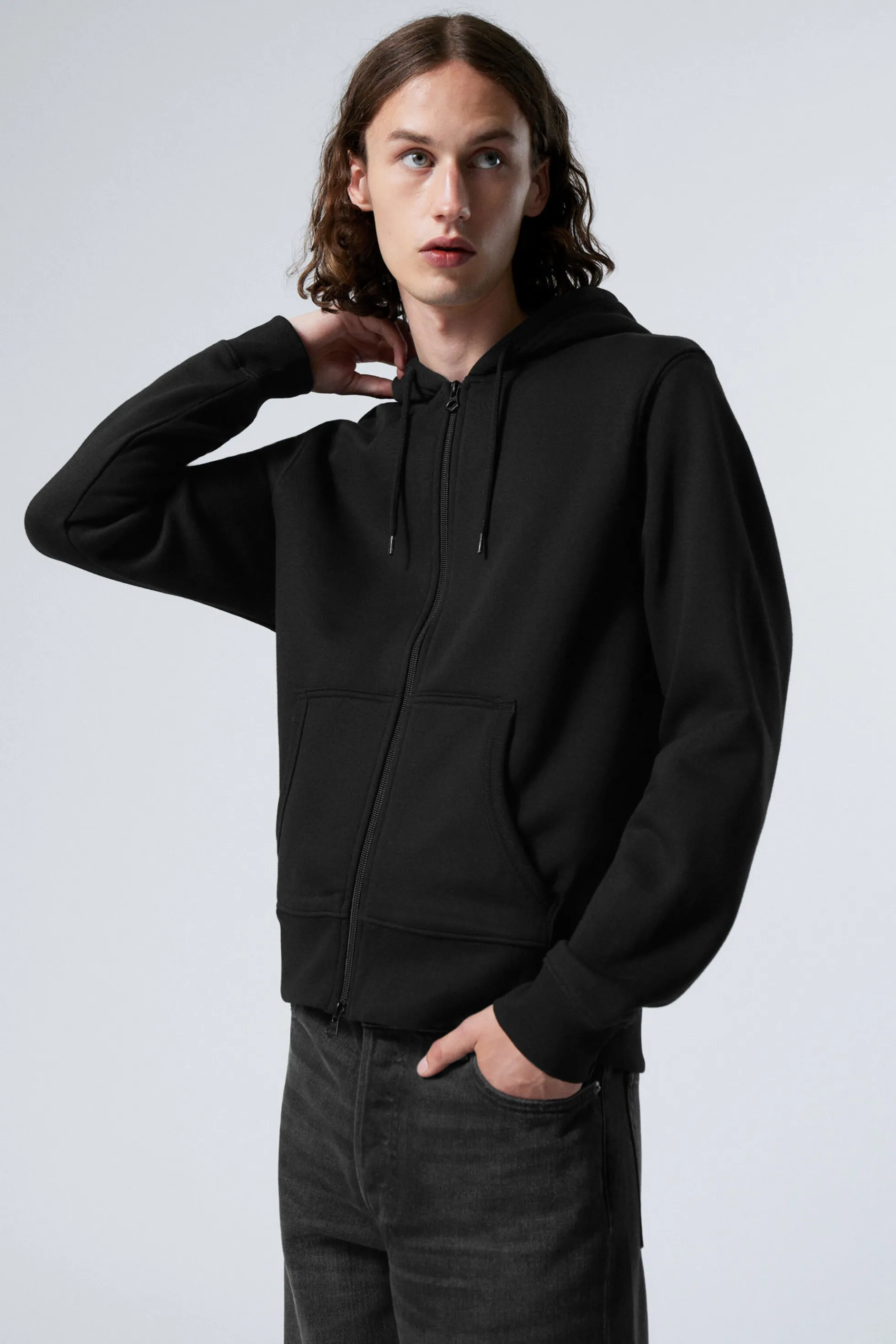 Weekday SHRUNKEN FIT HOODIE MET RITS>Heren Hoodies