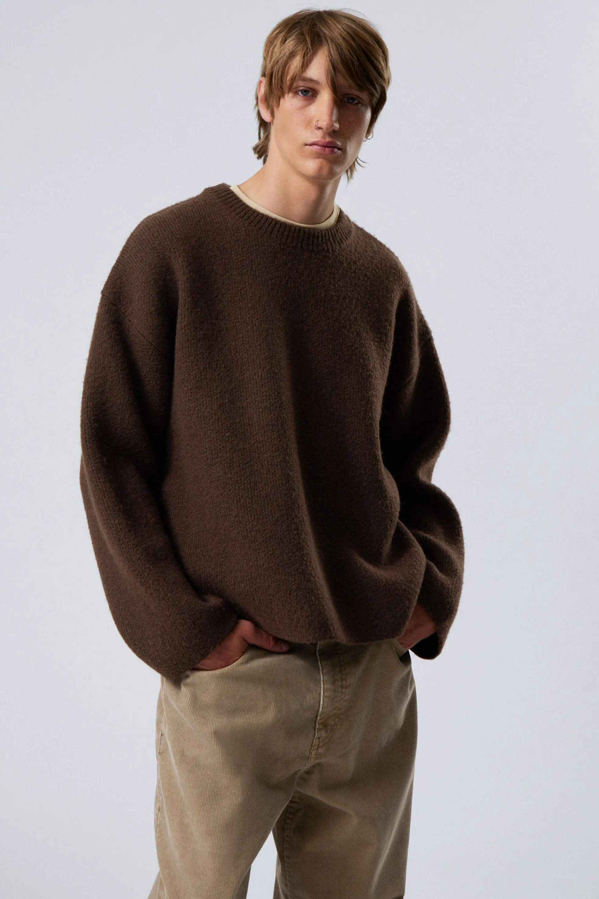 Weekday TEO OVERSIZED GEBREIDE TRUI VAN WOLMIX>Heren Knitwear