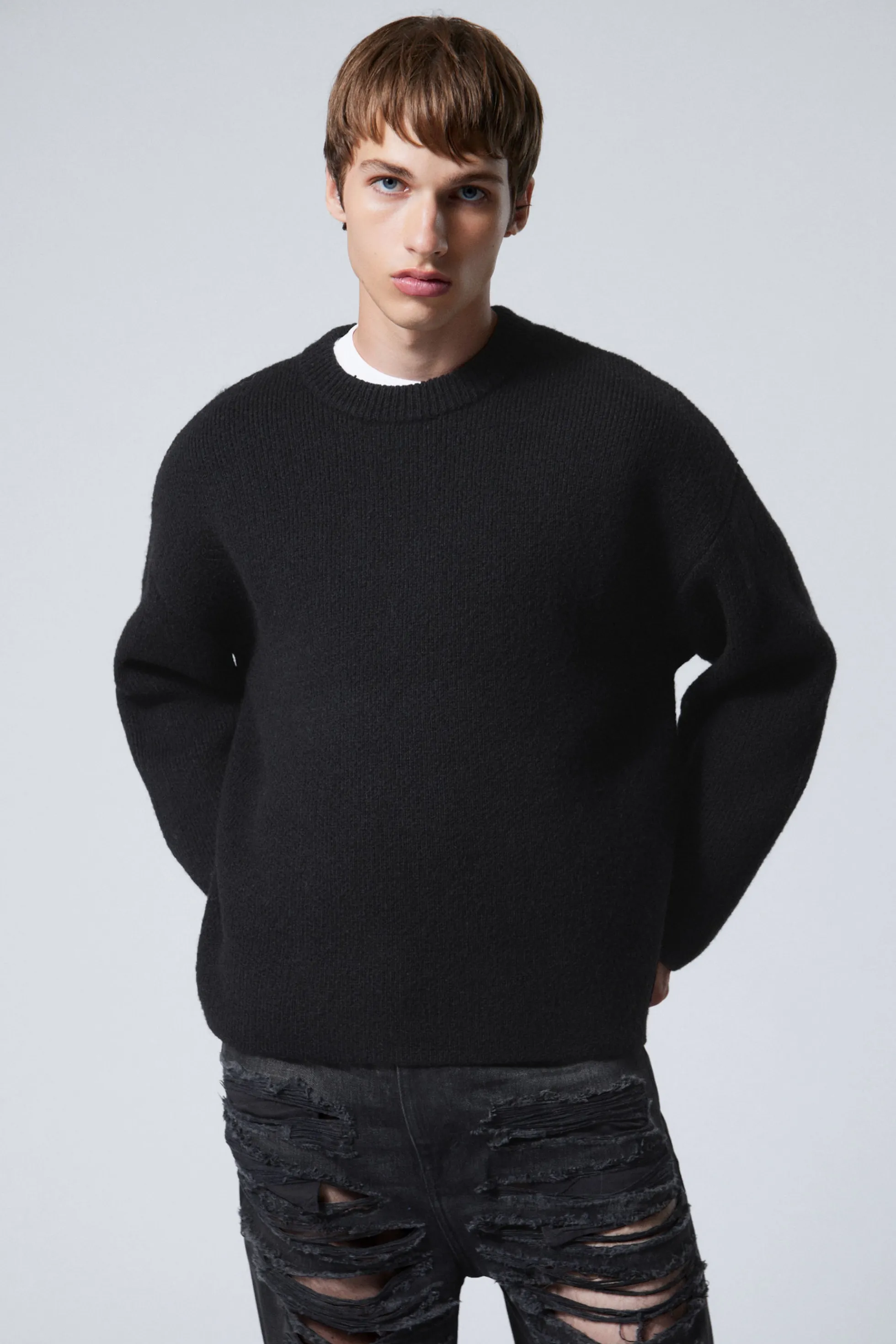 Weekday TEO OVERSIZED GEBREIDE TRUI VAN WOLMIX>Heren Knitwear