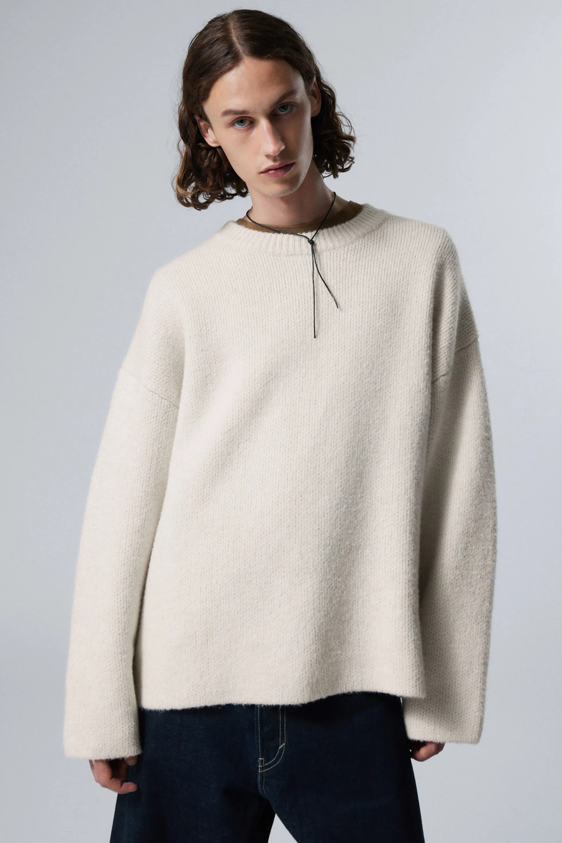 Weekday TEO OVERSIZED GEBREIDE TRUI VAN WOLMIX>Heren Knitwear