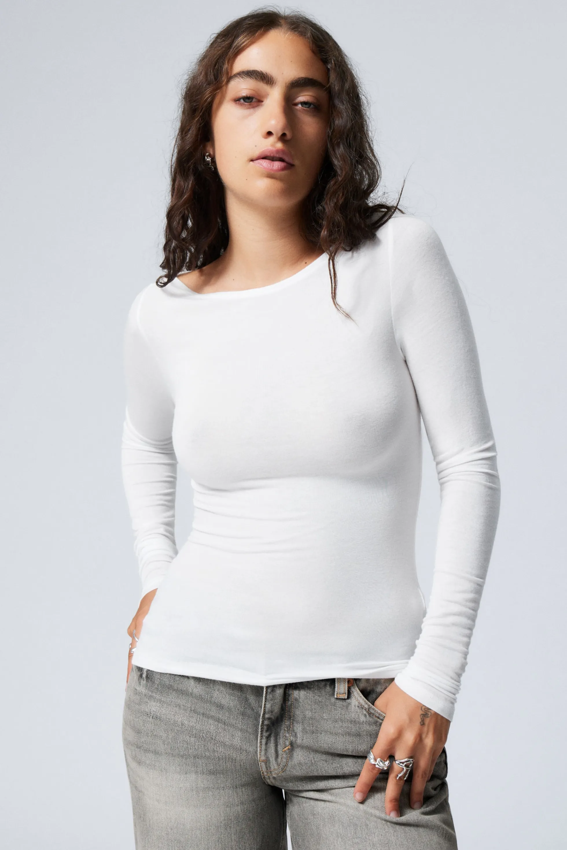 Weekday TOP MET BOOTHALS EN LANGE MOUWEN>DAMES Basics