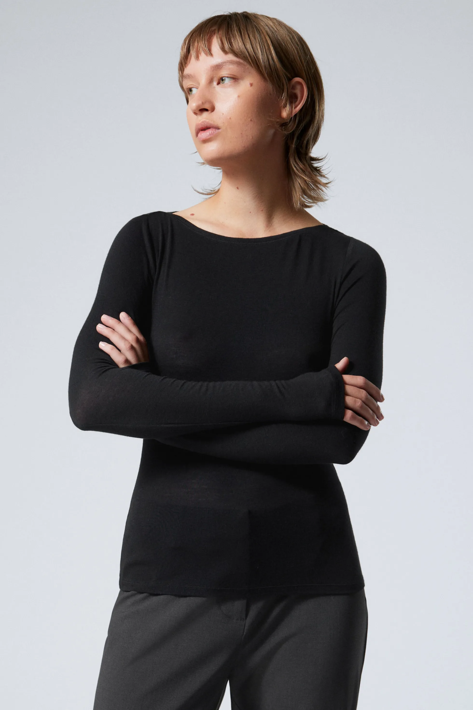 Weekday TOP MET BOOTHALS EN LANGE MOUWEN>DAMES Basics | Tops